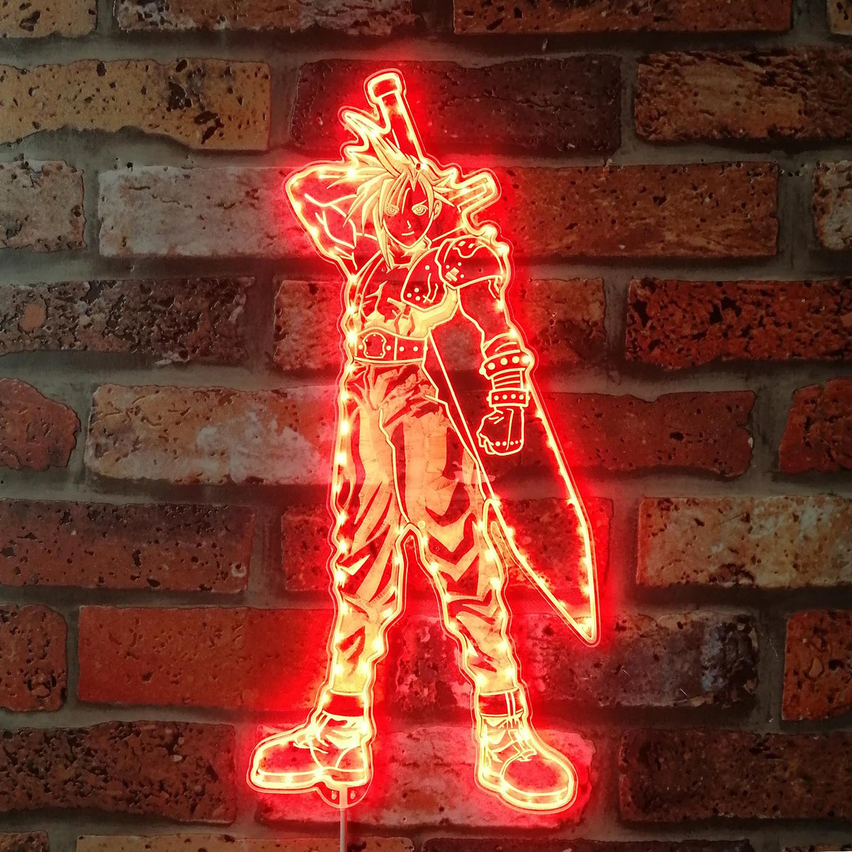 Final Fantasy Cloud Dynamic RGB Edge Lit LED Sign | LEDLABCAVE