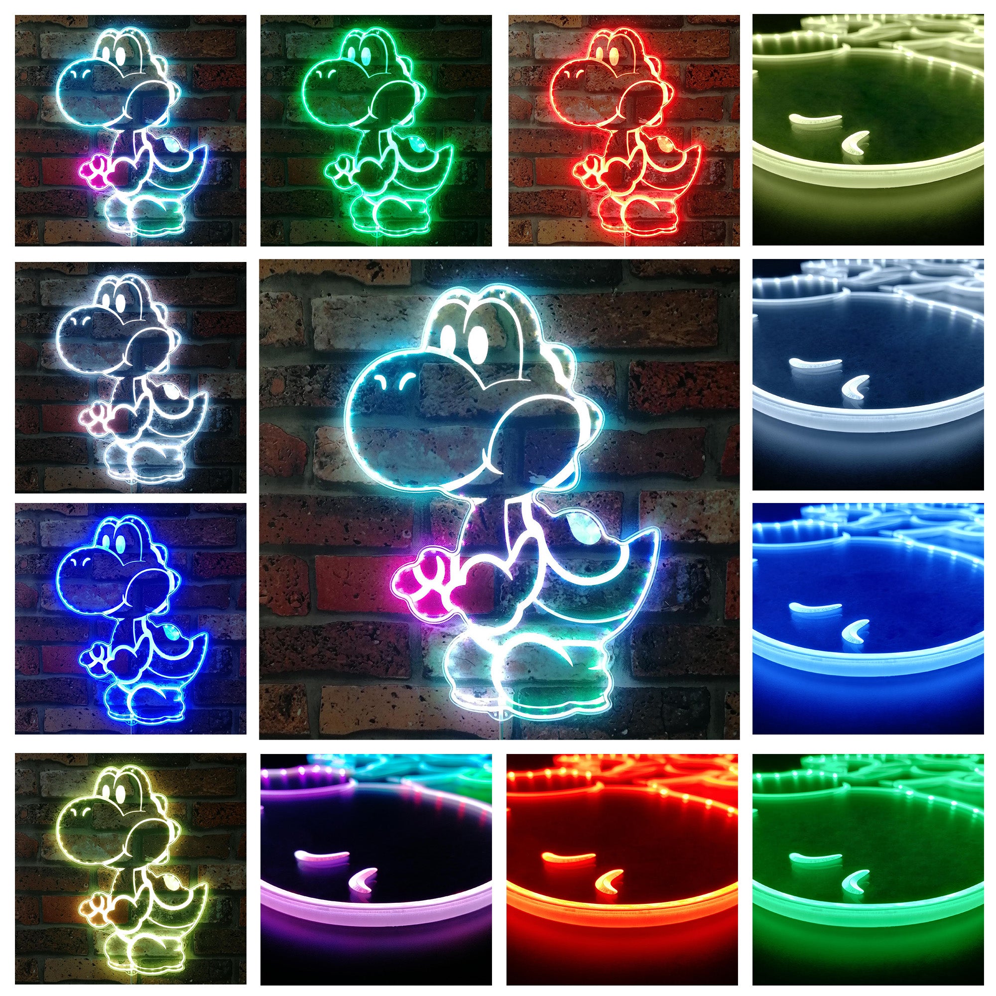 Super Mario Yoshi Dinosaur Dynamic RGB Edge Lit LED Sign