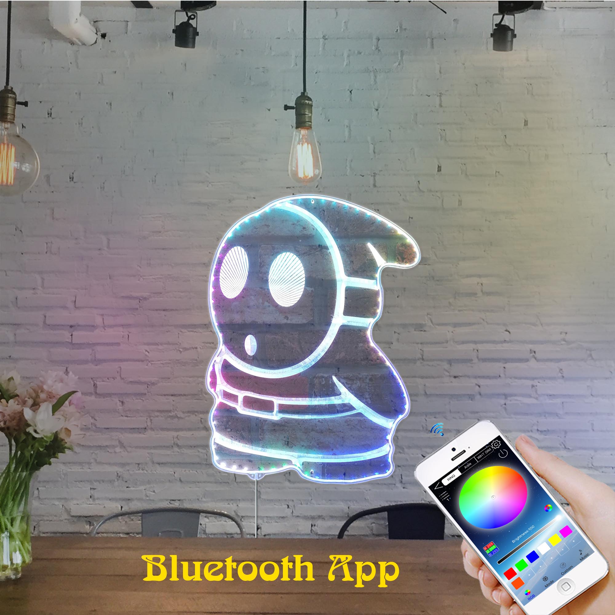 Super Mario Shy Guy Dynamic RGB Edge Lit LED Sign