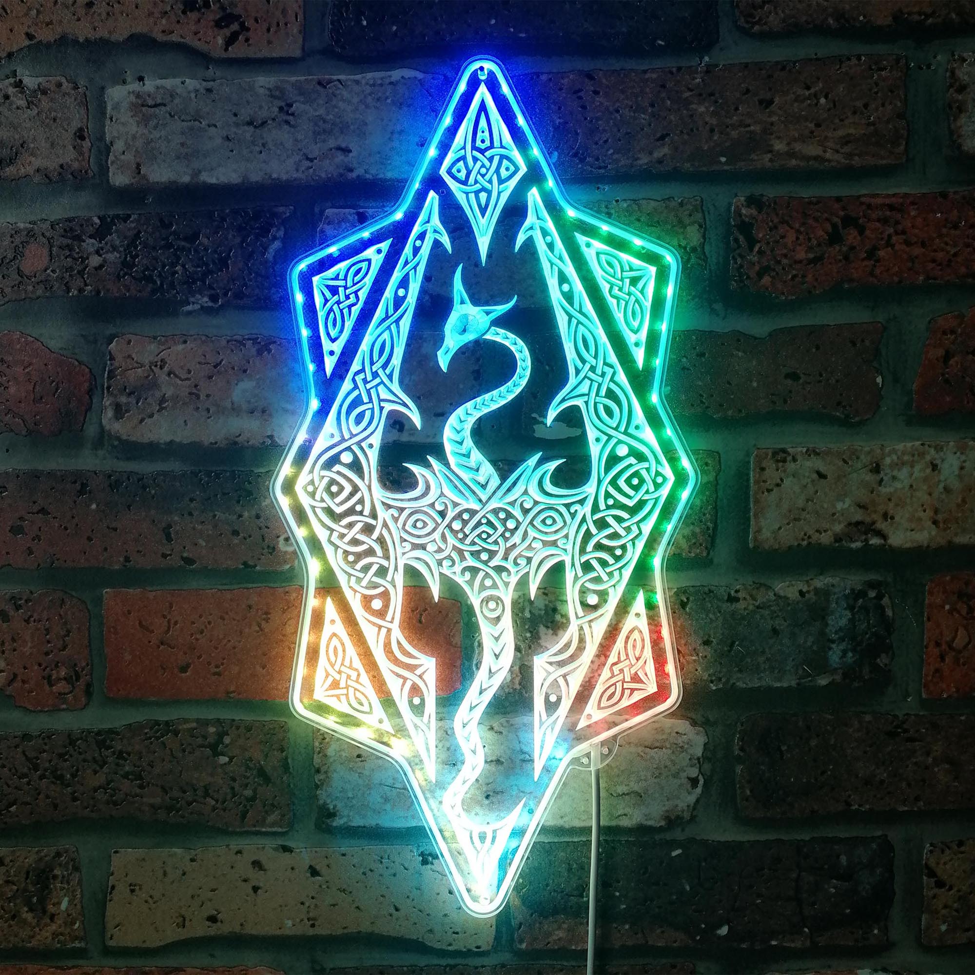 Skyrim Dragon Dynamic RGB Edge Lit LED Sign