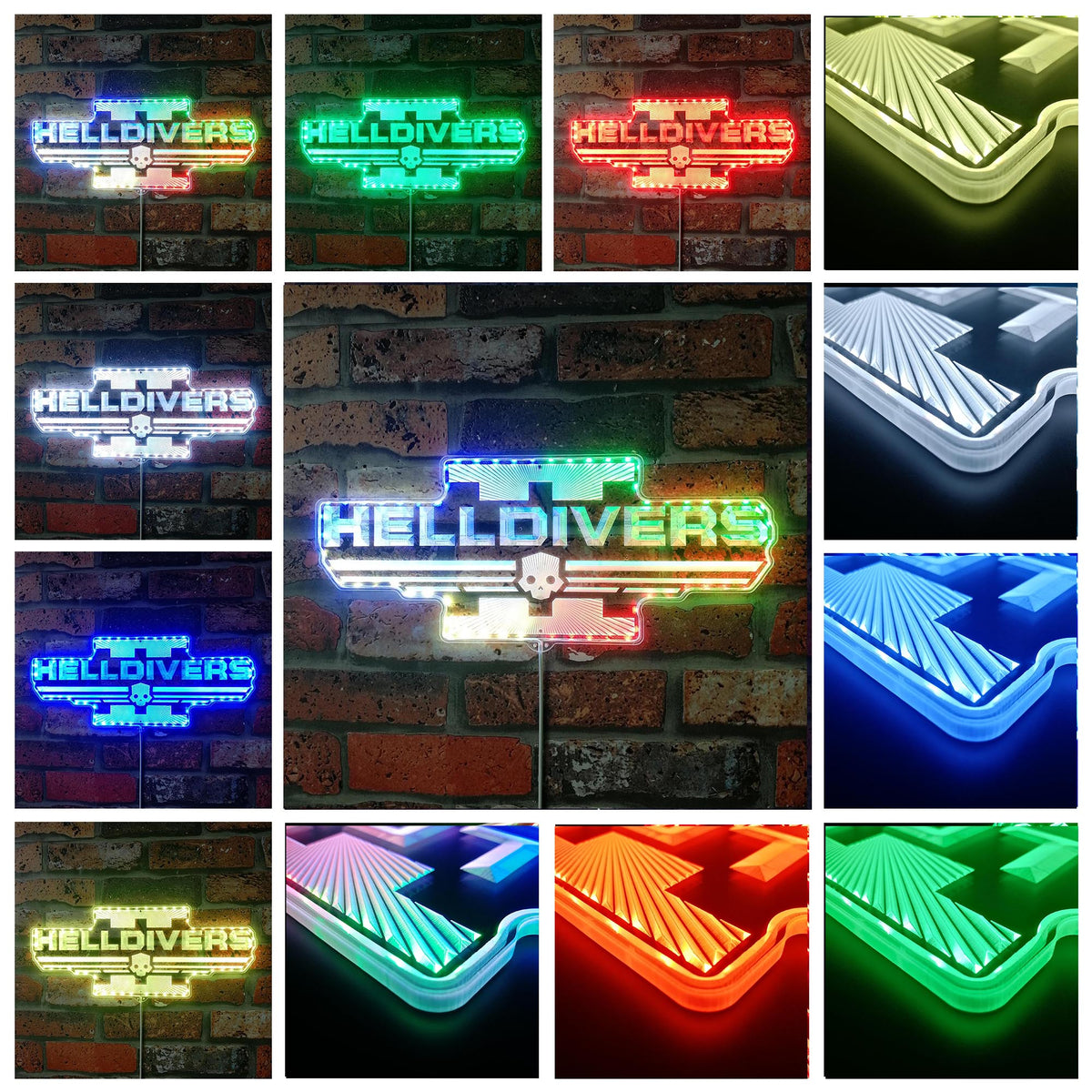 Helldivers Dynamic RGB Edge Lit LED Sign | LED LAB CAVE