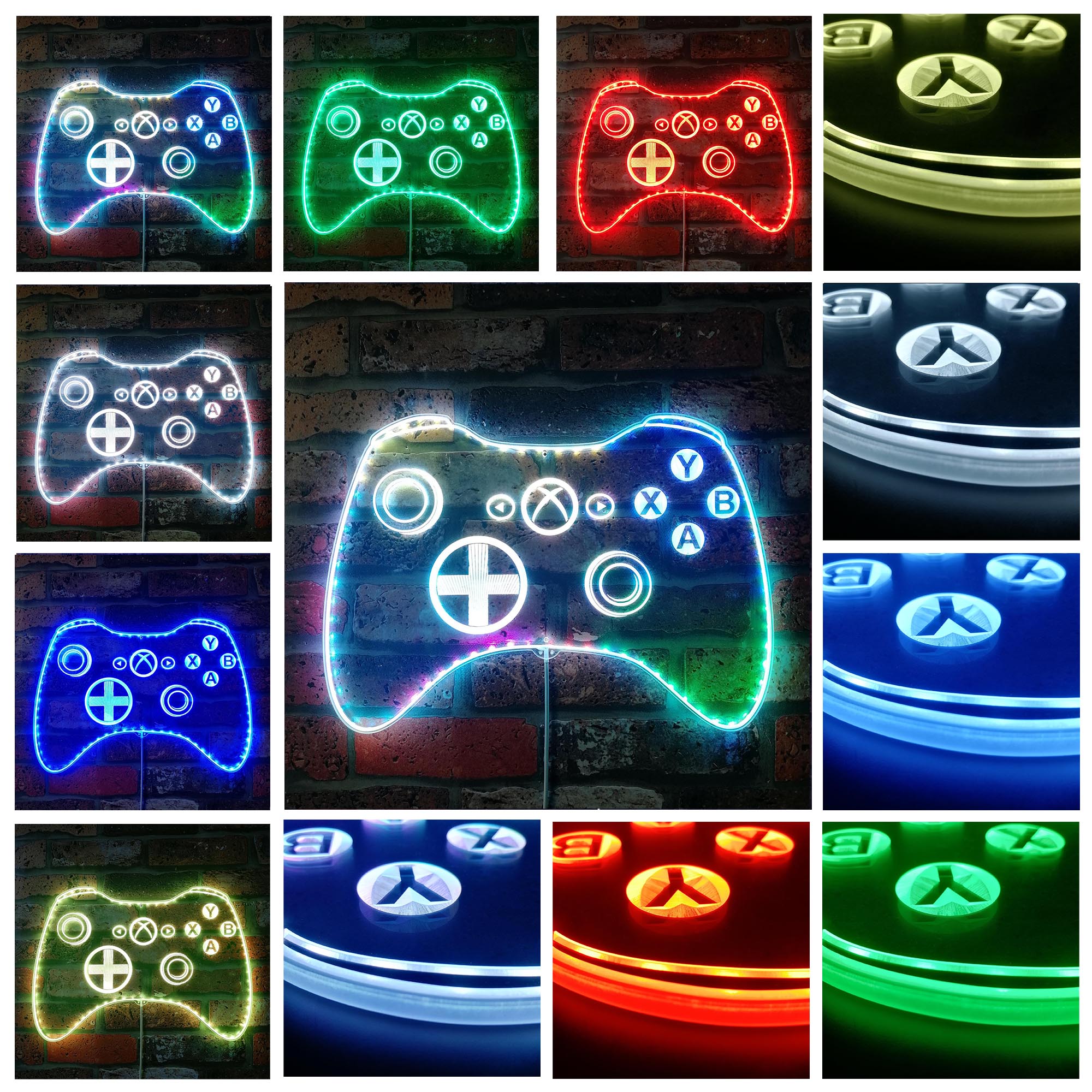 Xbox Game Controller Game Room Neon RGB Edge Lit LED Sign
