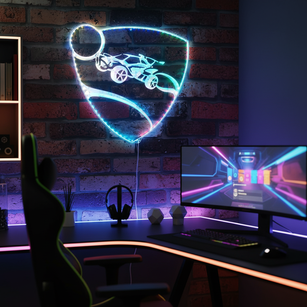 Rocket League Neon RGB Edge Lit LED Sign