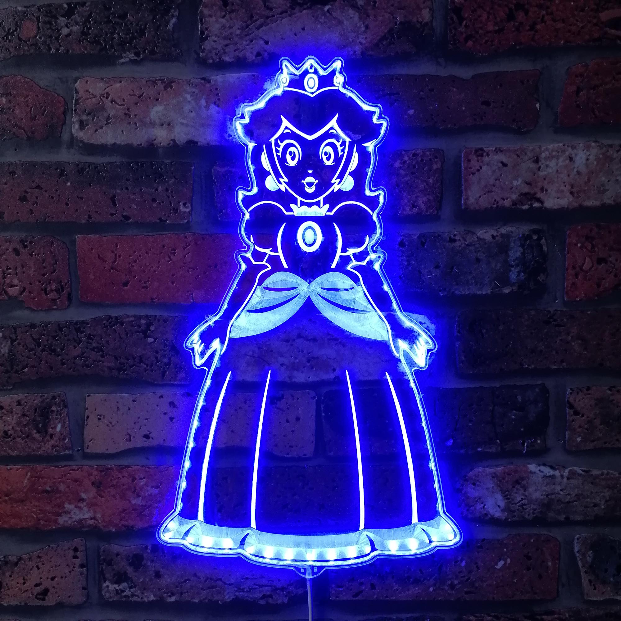 Super Mario Princess Peach Dynamic RGB Edge Lit LED Sign