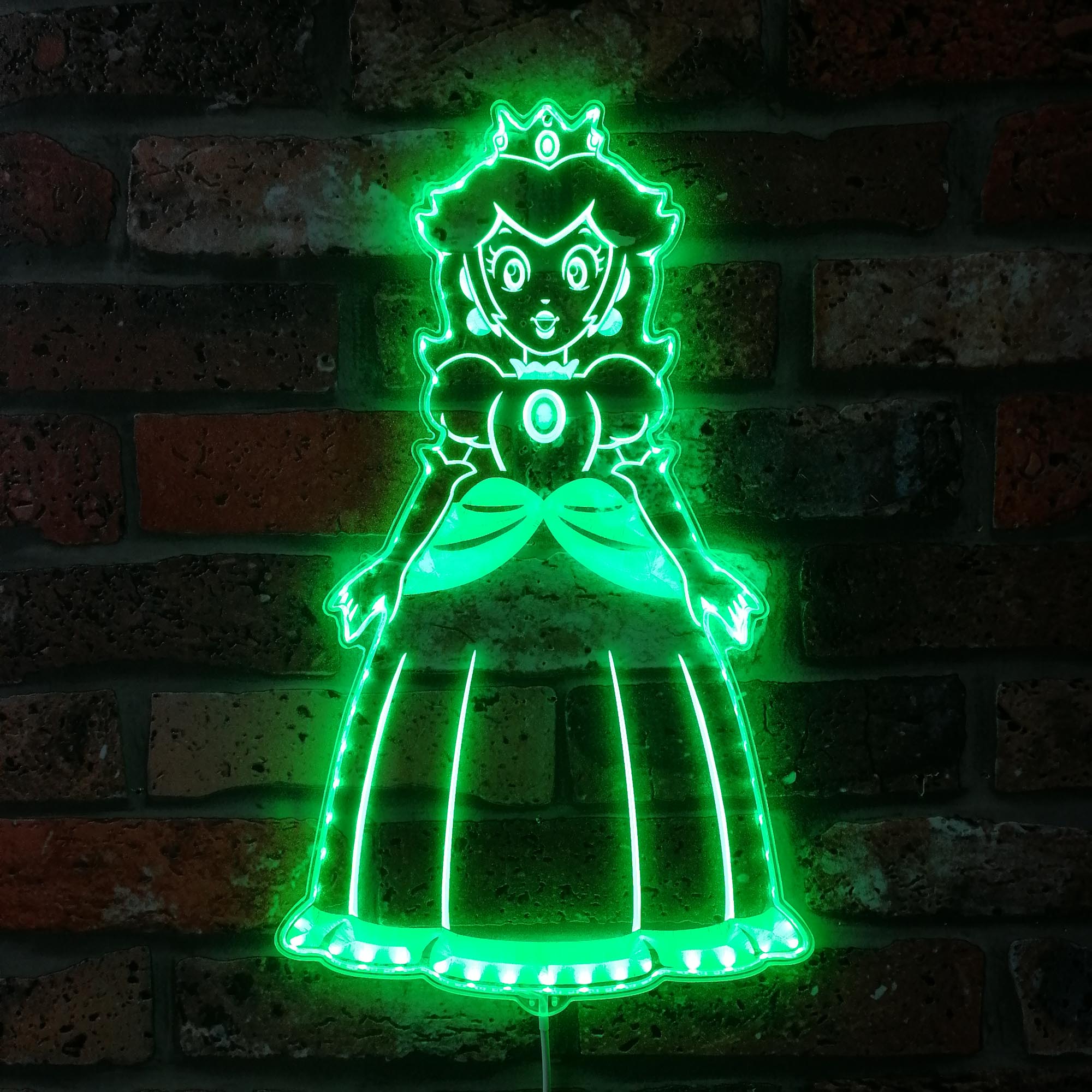 Super Mario Princess Peach Dynamic RGB Edge Lit LED Sign