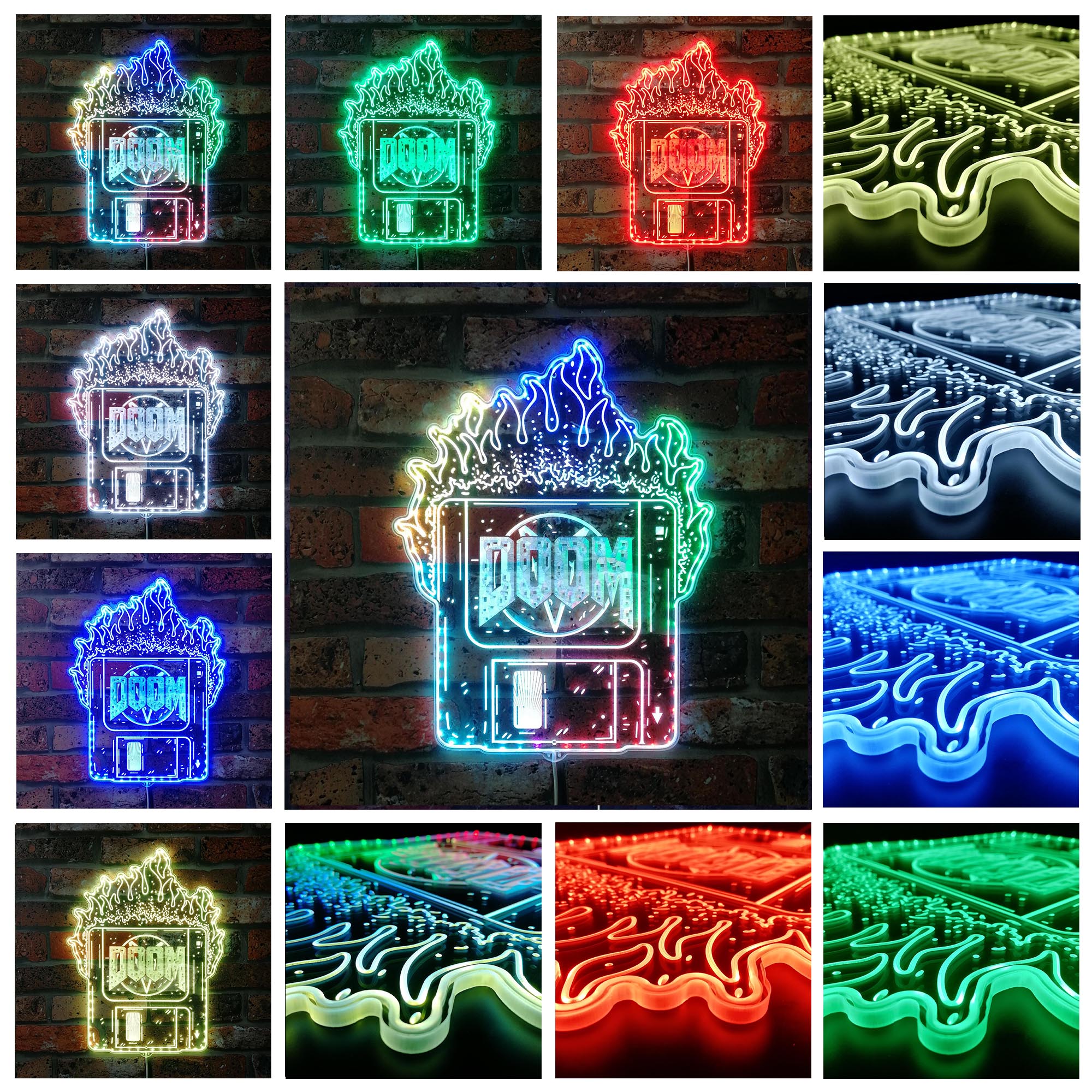 Doom Dynamic RGB Edge Lit LED Sign