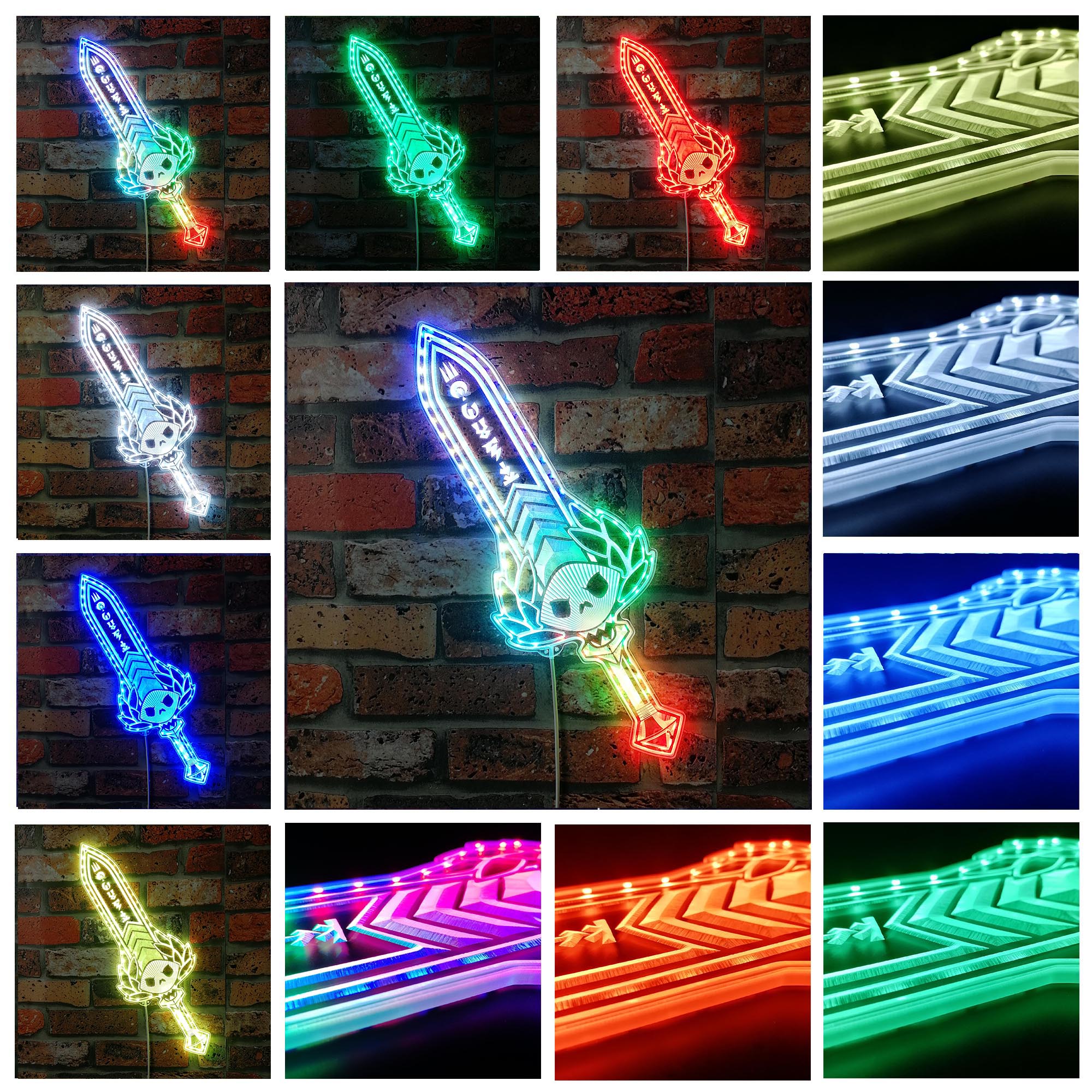 Hades Stygian Blade Neon-Like Dynamic RGB Edge Lit LED Sign