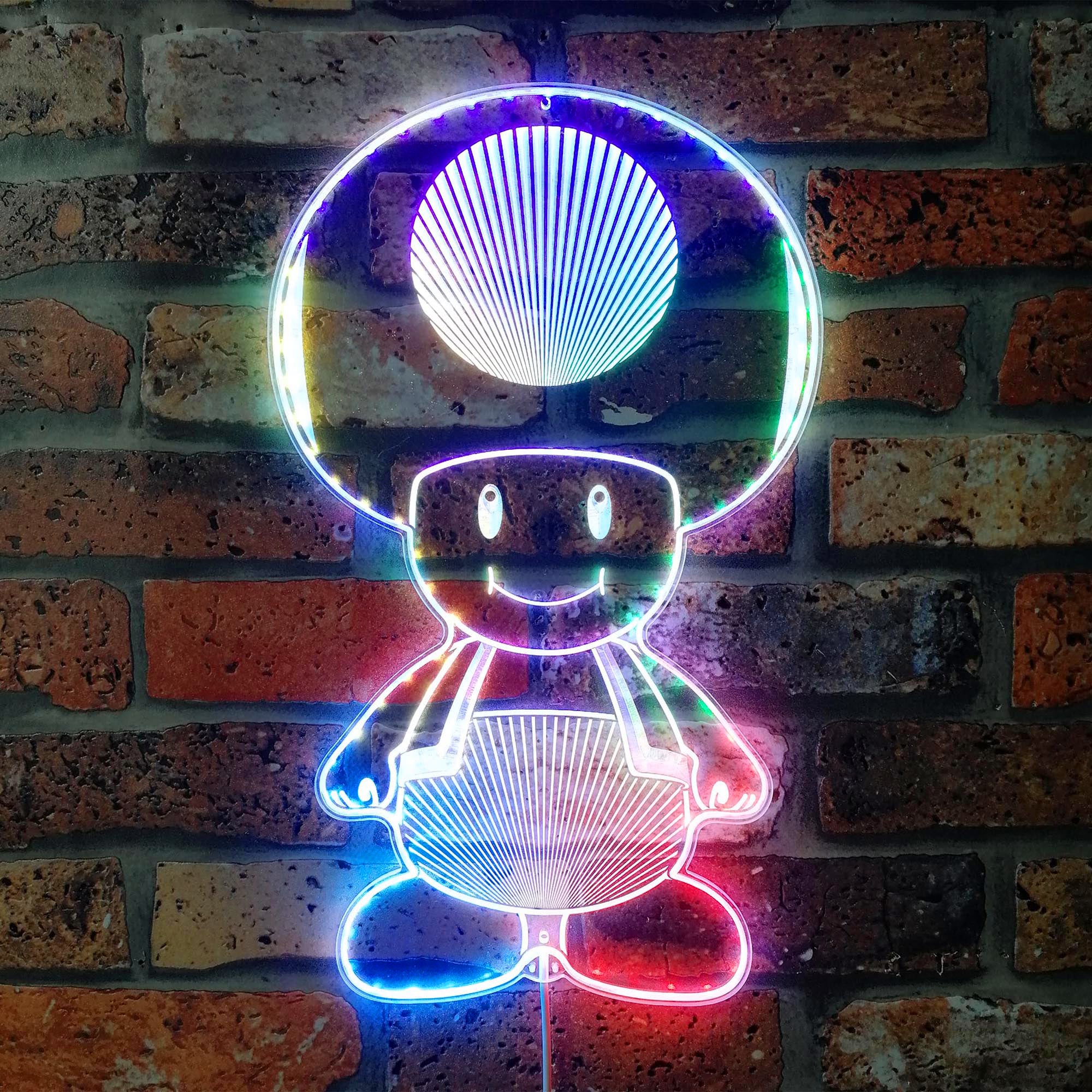 Super Mario Mushroom Toad Dynamic RGB Edge Lit LED Sign