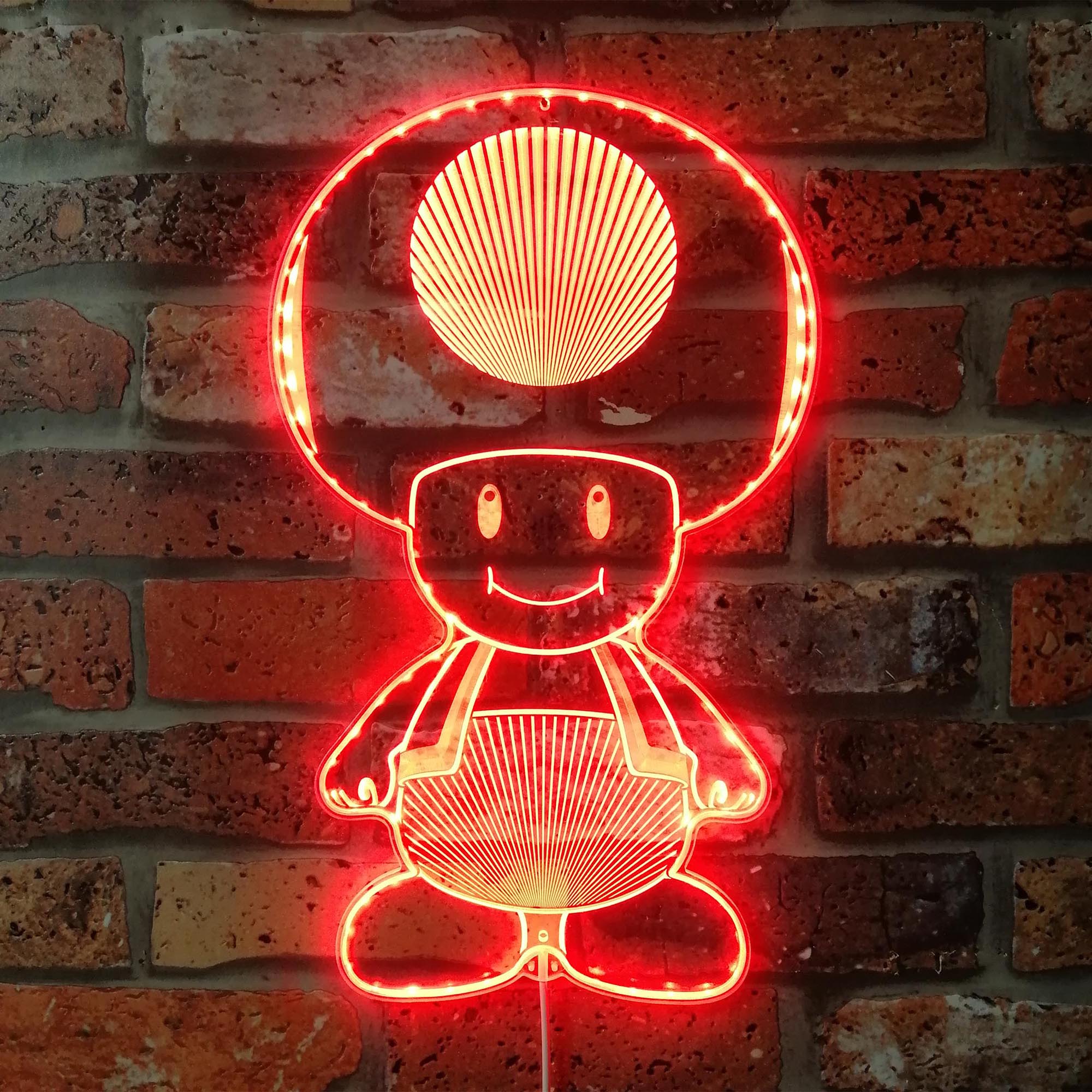 Super Mario Mushroom Toad Dynamic RGB Edge Lit LED Sign