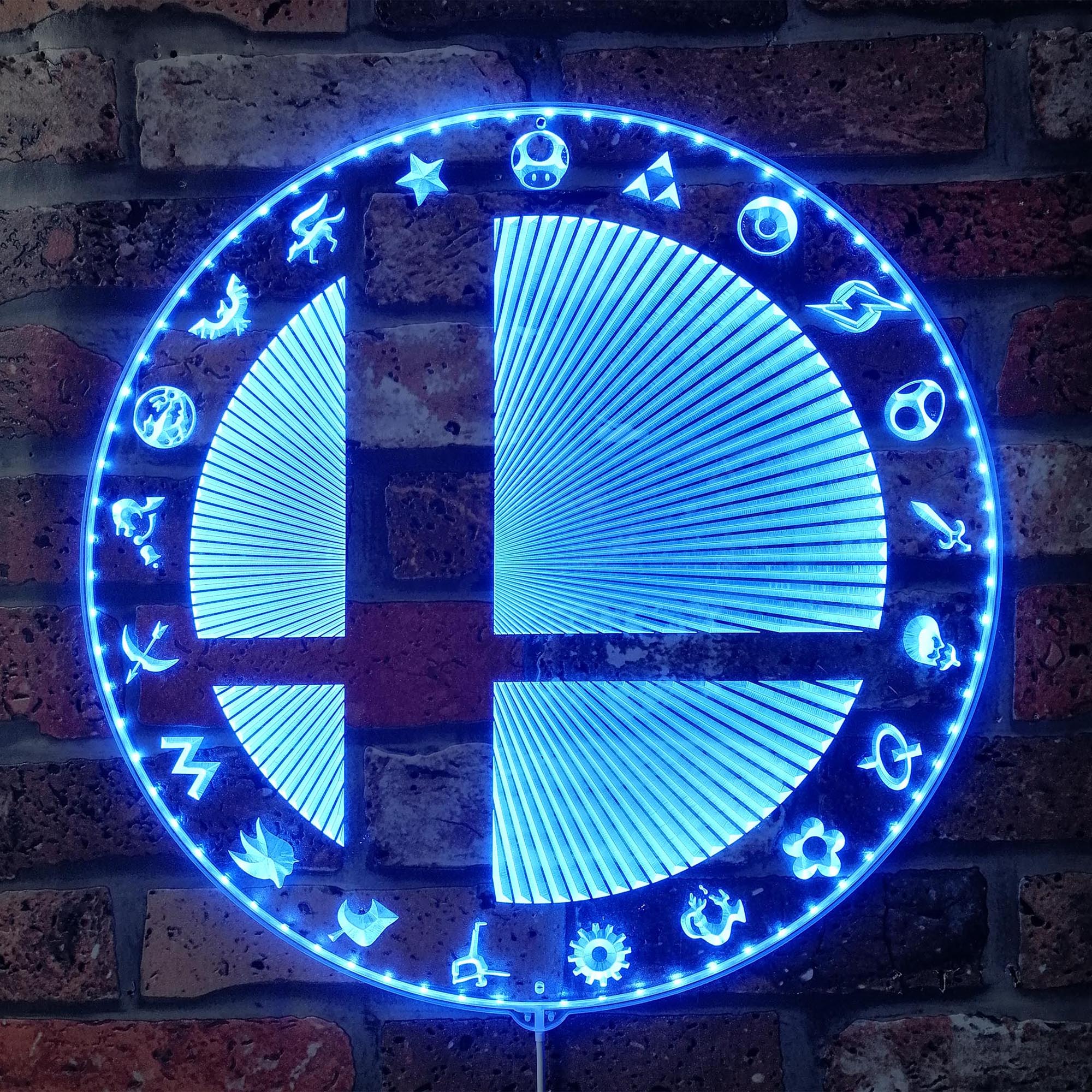 Super Smash Brothers Dynamic RGB Edge Lit LED Sign