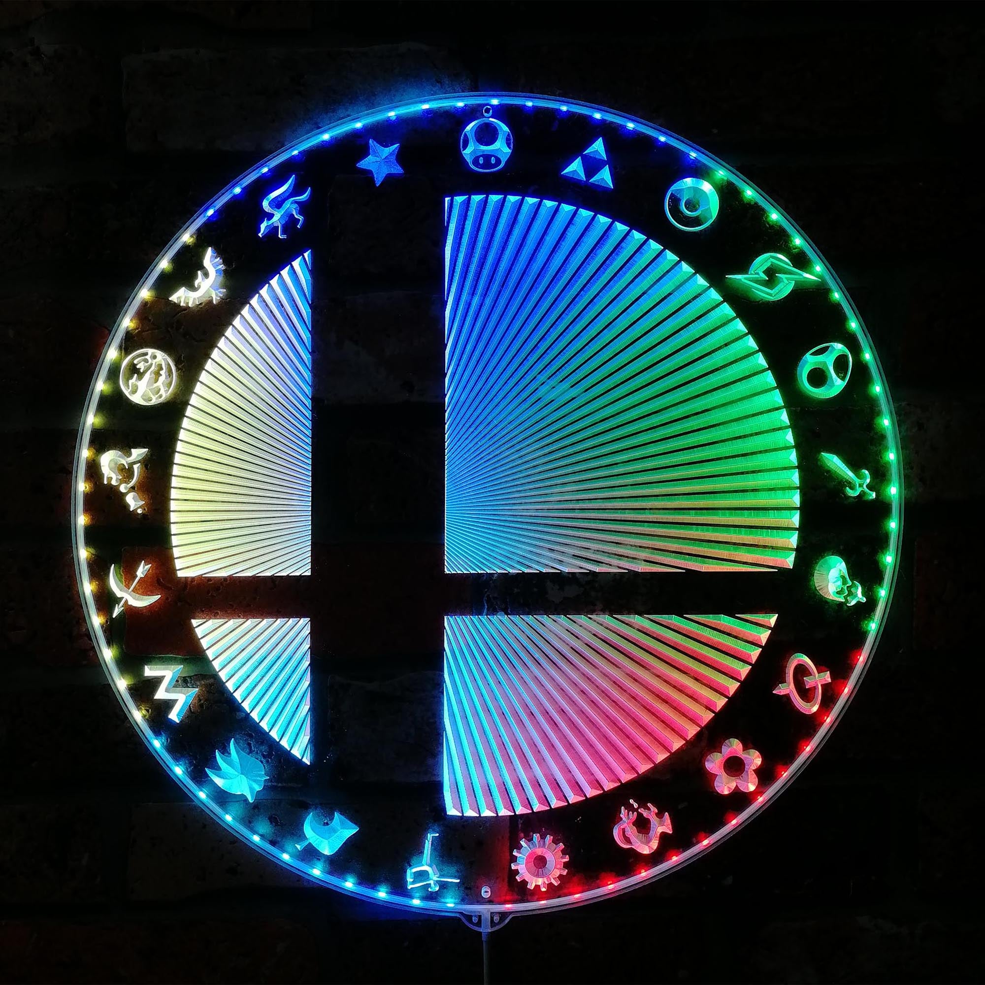 Super Smash Brothers Dynamic RGB Edge Lit LED Sign