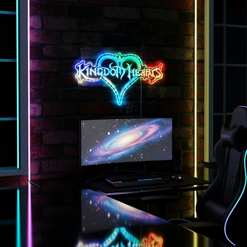 Kingdom Hearts Neon RGB Edge Lit LED Sign
