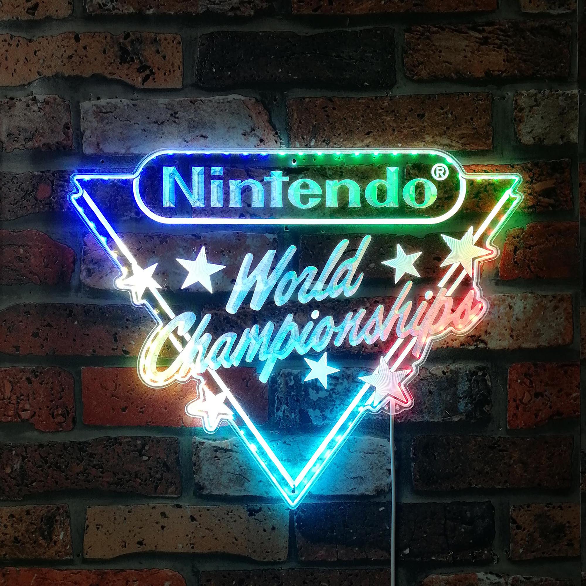 Nintendo World Champions Dynamic RGB Edge Lit LED Sign