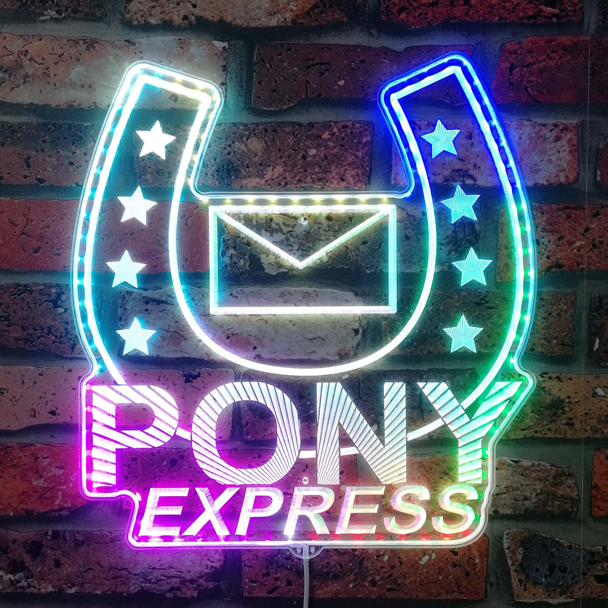 Mouthwashing Pony Express Dynamic RGB Edge Lit LED Sign | PROLEDSIGN