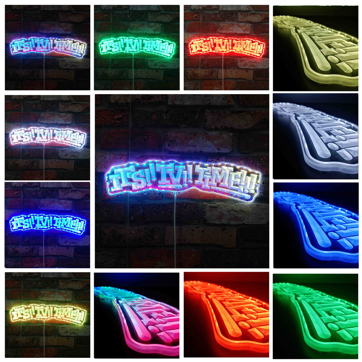 Deltarune Tenna It's TV Time Dynamic RGB Edge Lit LED Sign | PROLEDSIGN
