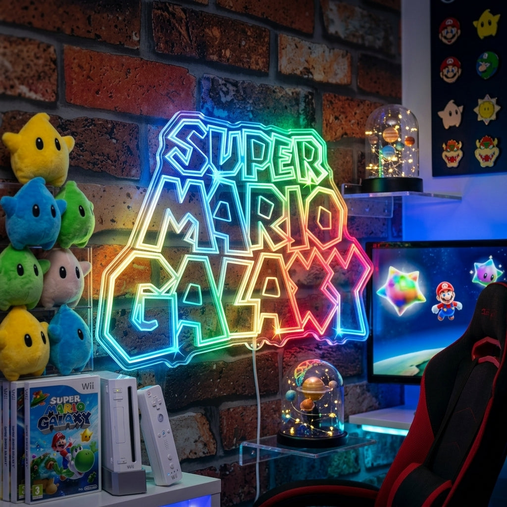 Super Mario Galaxy Dynamic RGB Edge Lit LED Sign | PROLEDSIGN