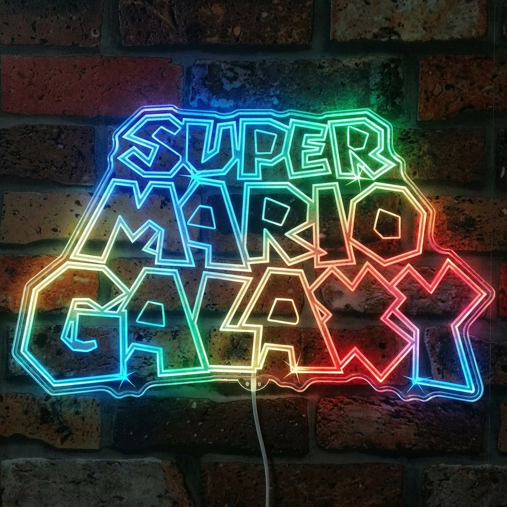 Super Mario Galaxy Dynamic RGB Edge Lit LED Sign | PROLEDSIGN