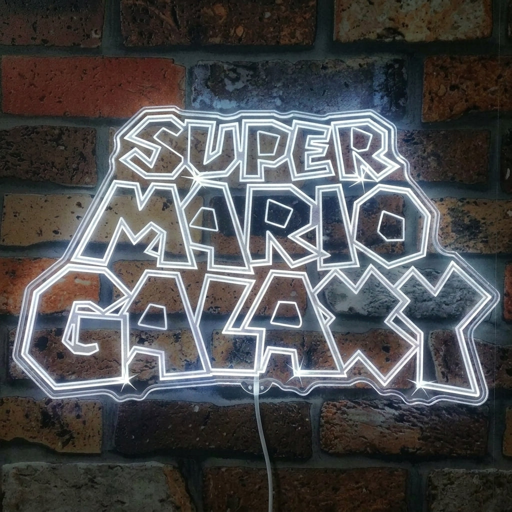 Mario Reverse Sign Super Mario Galaxy Dynamic RGB Edge Lit LED Sign | PROLEDSIGN