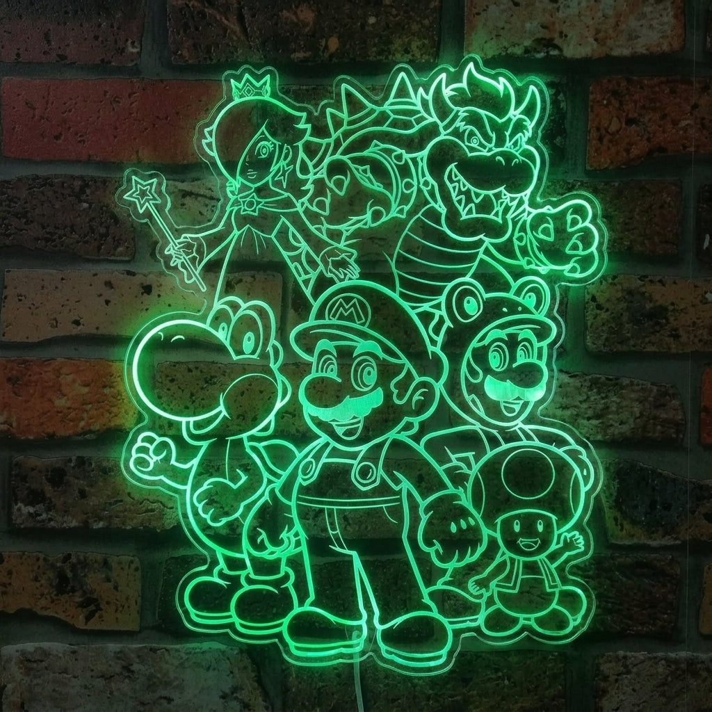 Super Mario Galaxy Dynamic RGB Edge Lit LED Sign | PROLEDSIGN