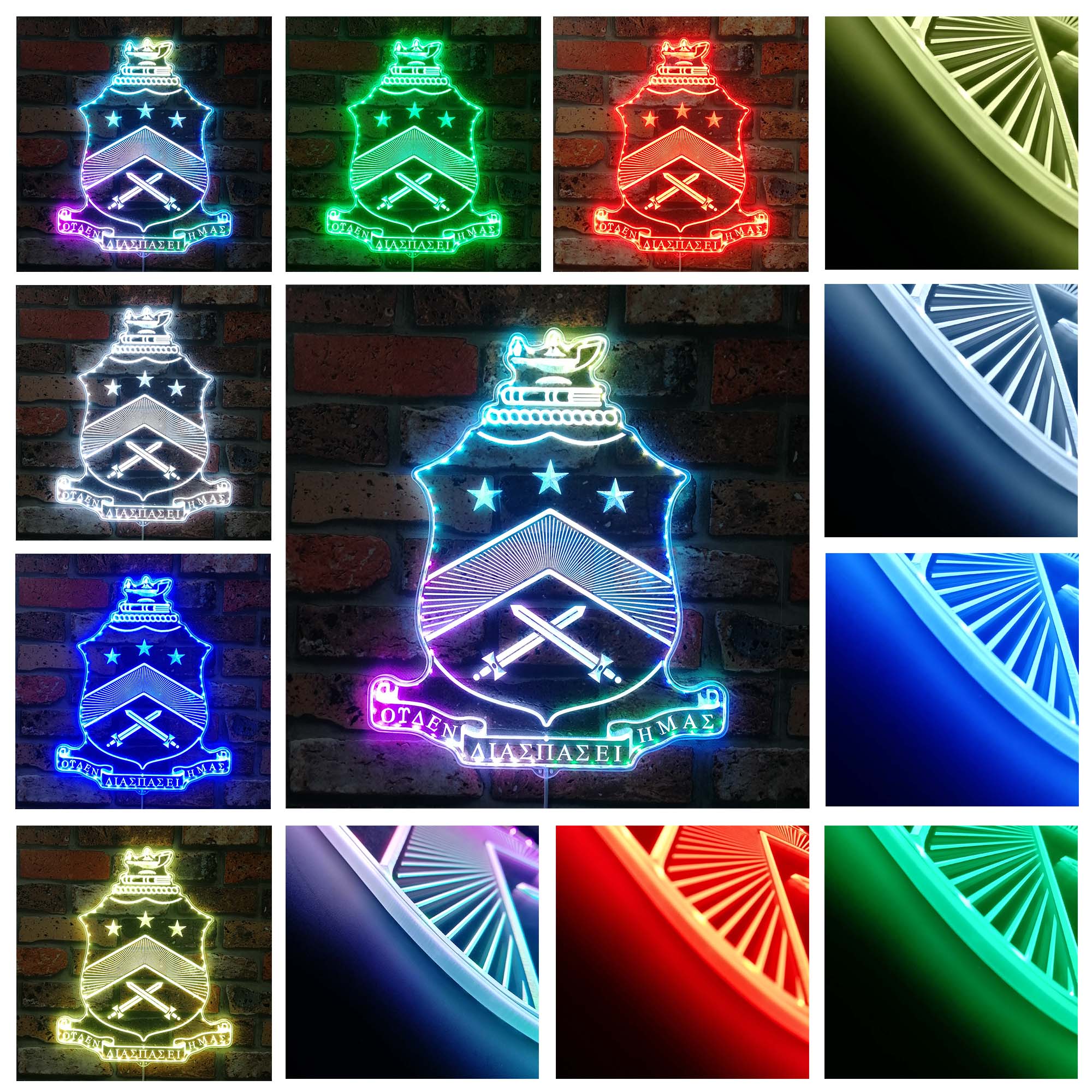 Pi Kappa Phi Fraternity Neon RGB Edge Lit LED Sign