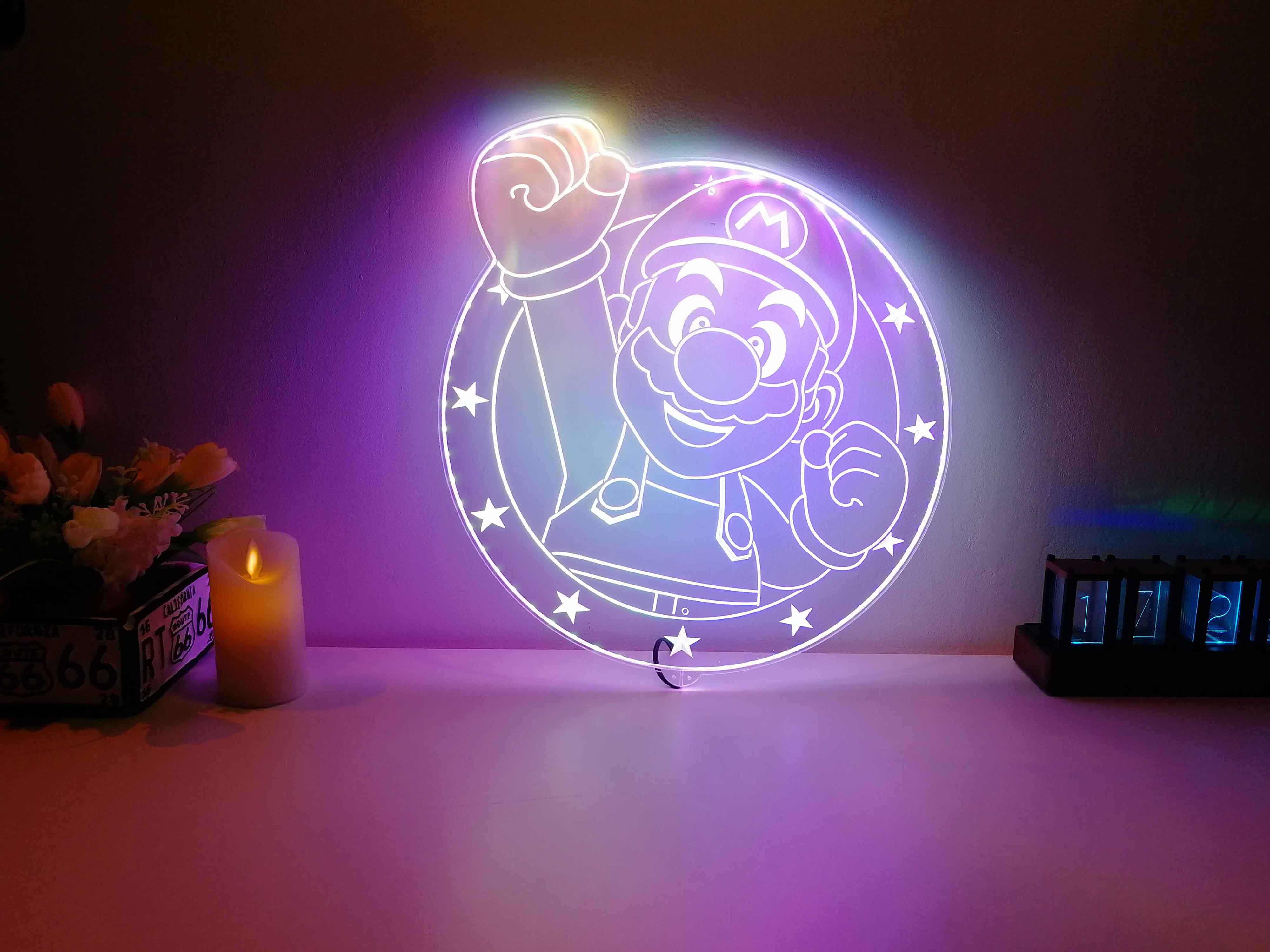 Super Mario Dynamic RGB Edge Lit LED Sign