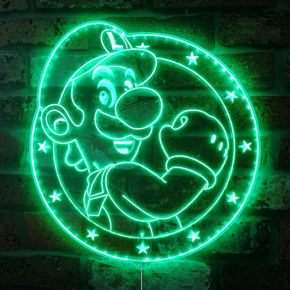 Super Mario Luigi Dynamic RGB Edge Lit LED Sign | ledlabcave