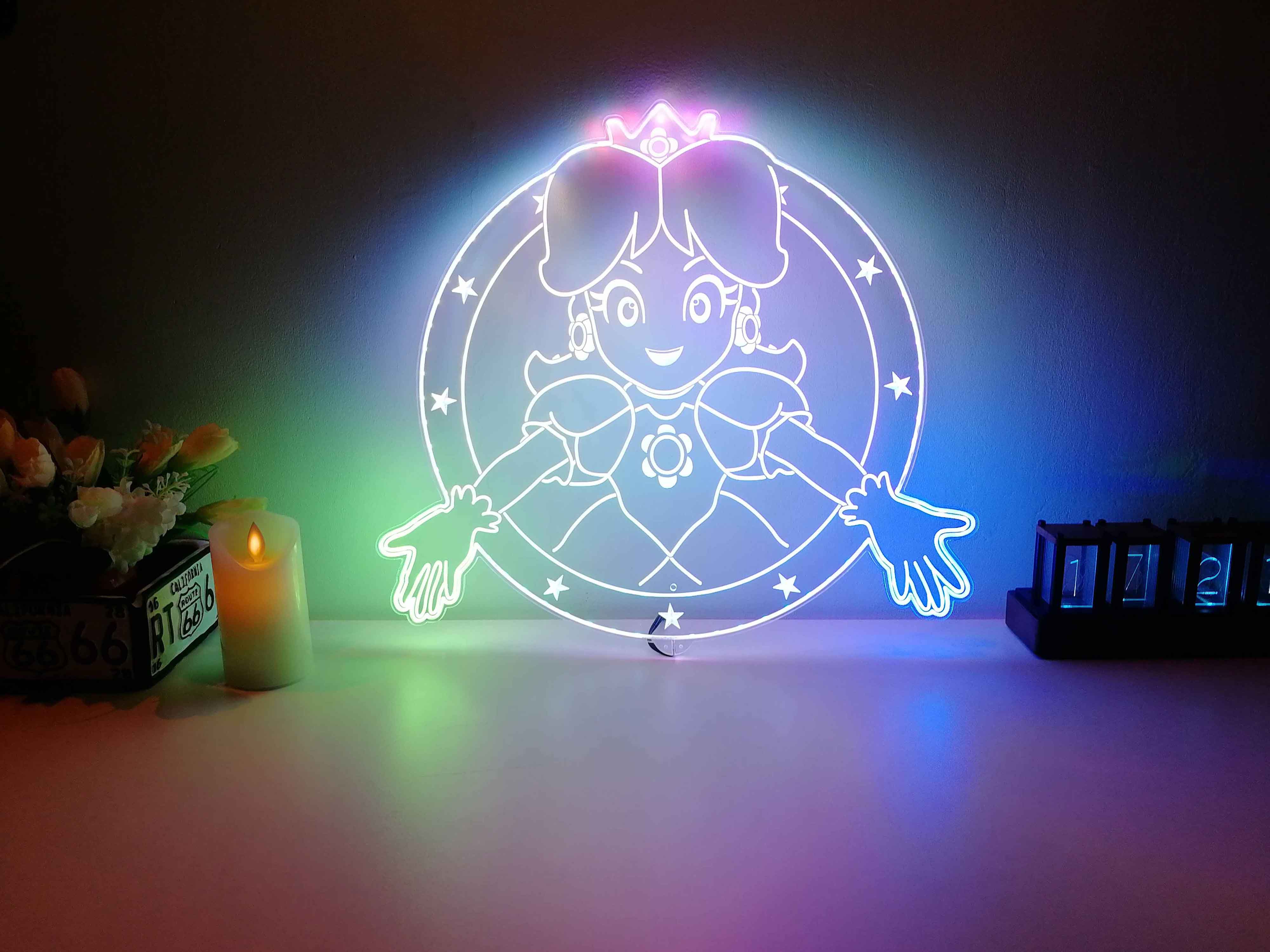 Super Mario Princess Dynamic RGB Edge Lit LED Sign