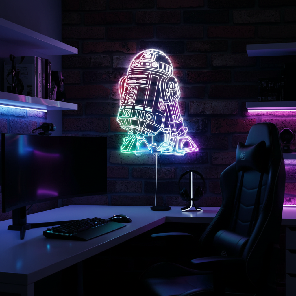 Star Wars R2D2 Neon RGB Edge Lit LED Sign
