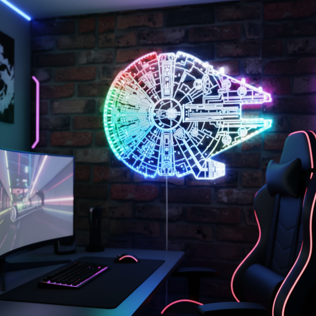 Star Wars Millennium Falcon Neon RGB Edge Lit LED Sign