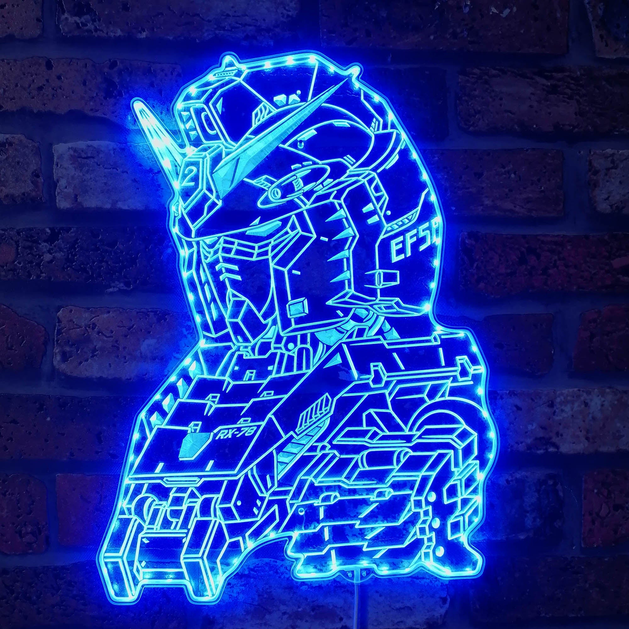 Mobile Suit Gundam Rx-78 Dynamic RGB Edge Lit LED Sign