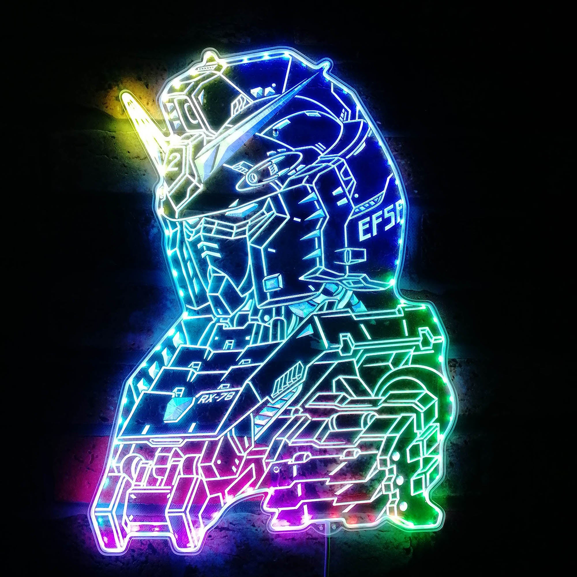 Gundam Rx-78 Dynamic RGB Edge Lit LED Sign