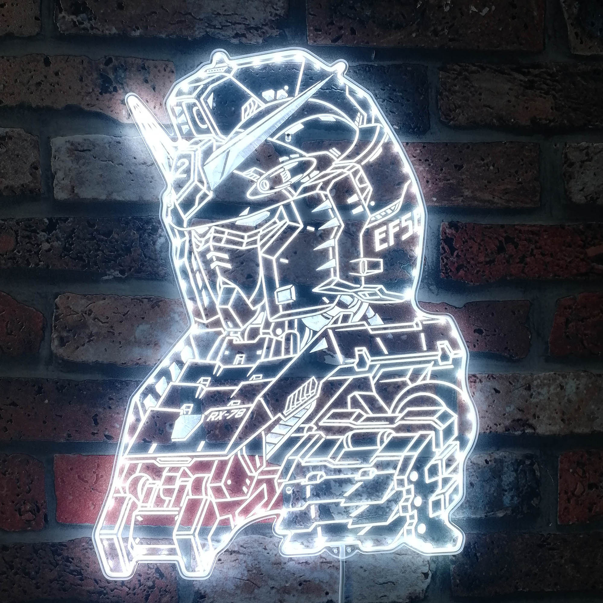 Mobile Suit Gundam Rx-78 Dynamic RGB Edge Lit LED Sign