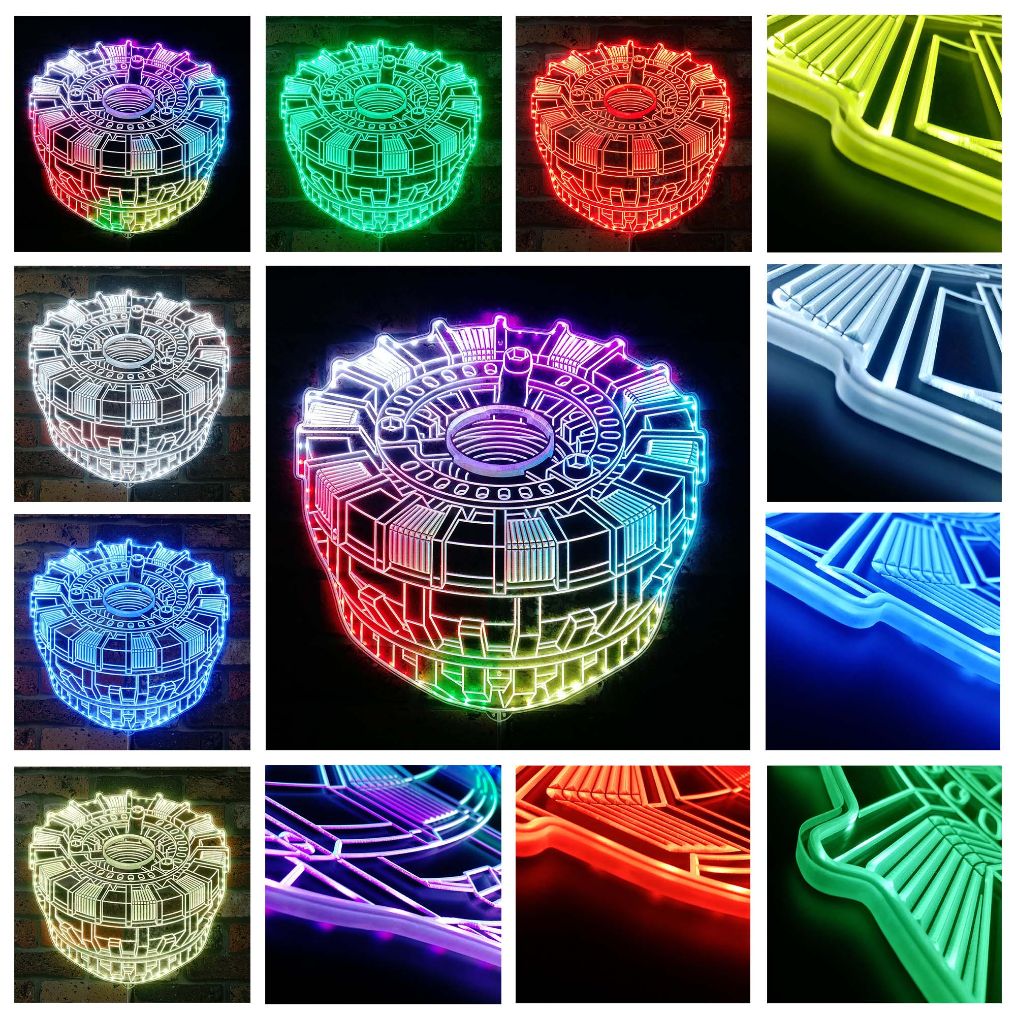 Tony Stark Iron Man Arc Reactor Dynamic RGB Edge Lit LED Sign