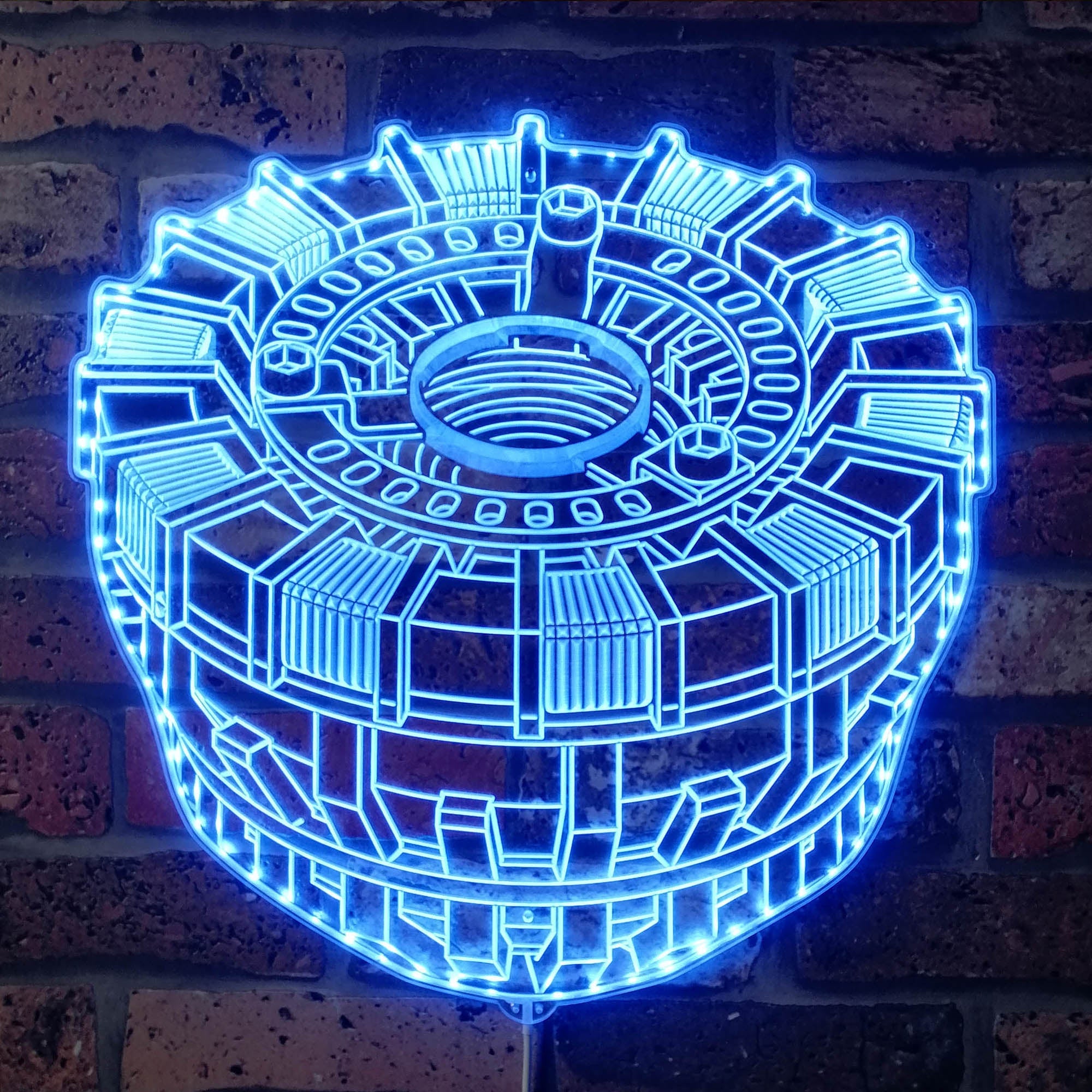 Tony Stark Iron Man Arc Reactor Dynamic RGB Edge Lit LED Sign