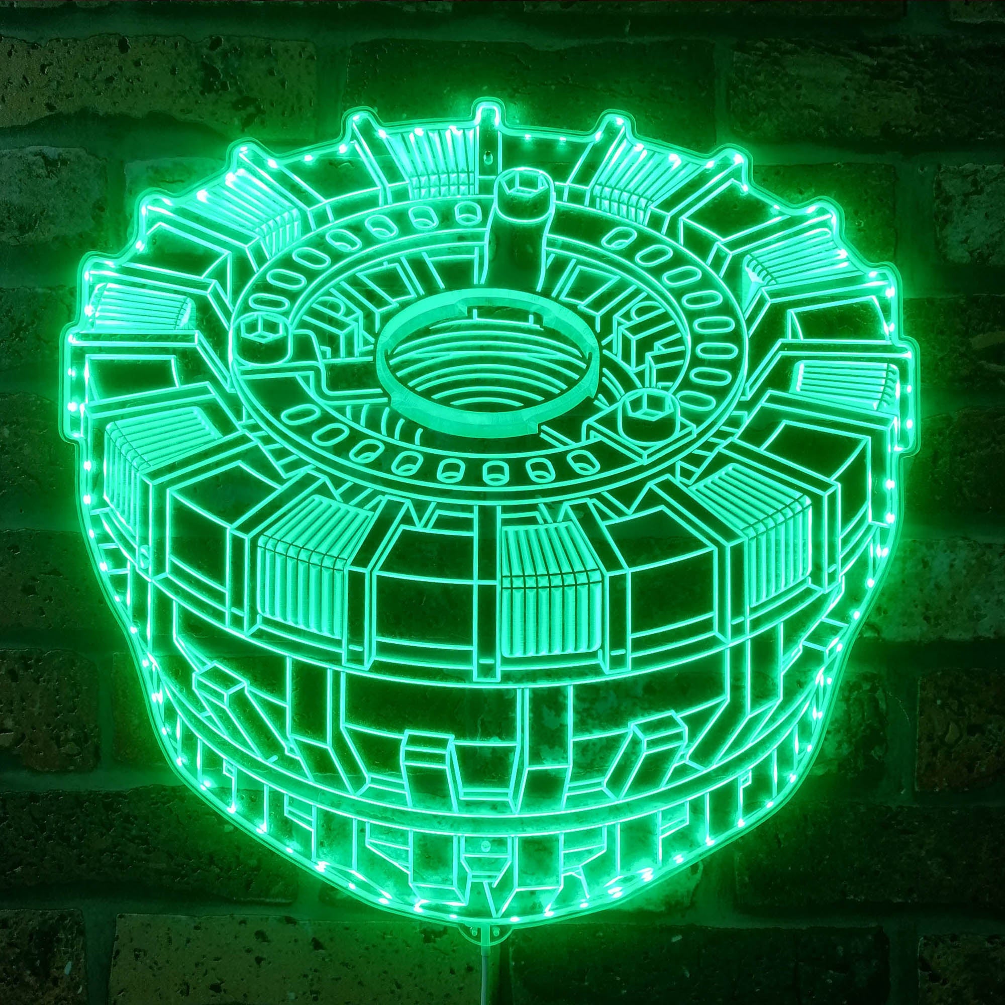 Tony Stark Iron Man Arc Reactor Dynamic RGB Edge Lit LED Sign