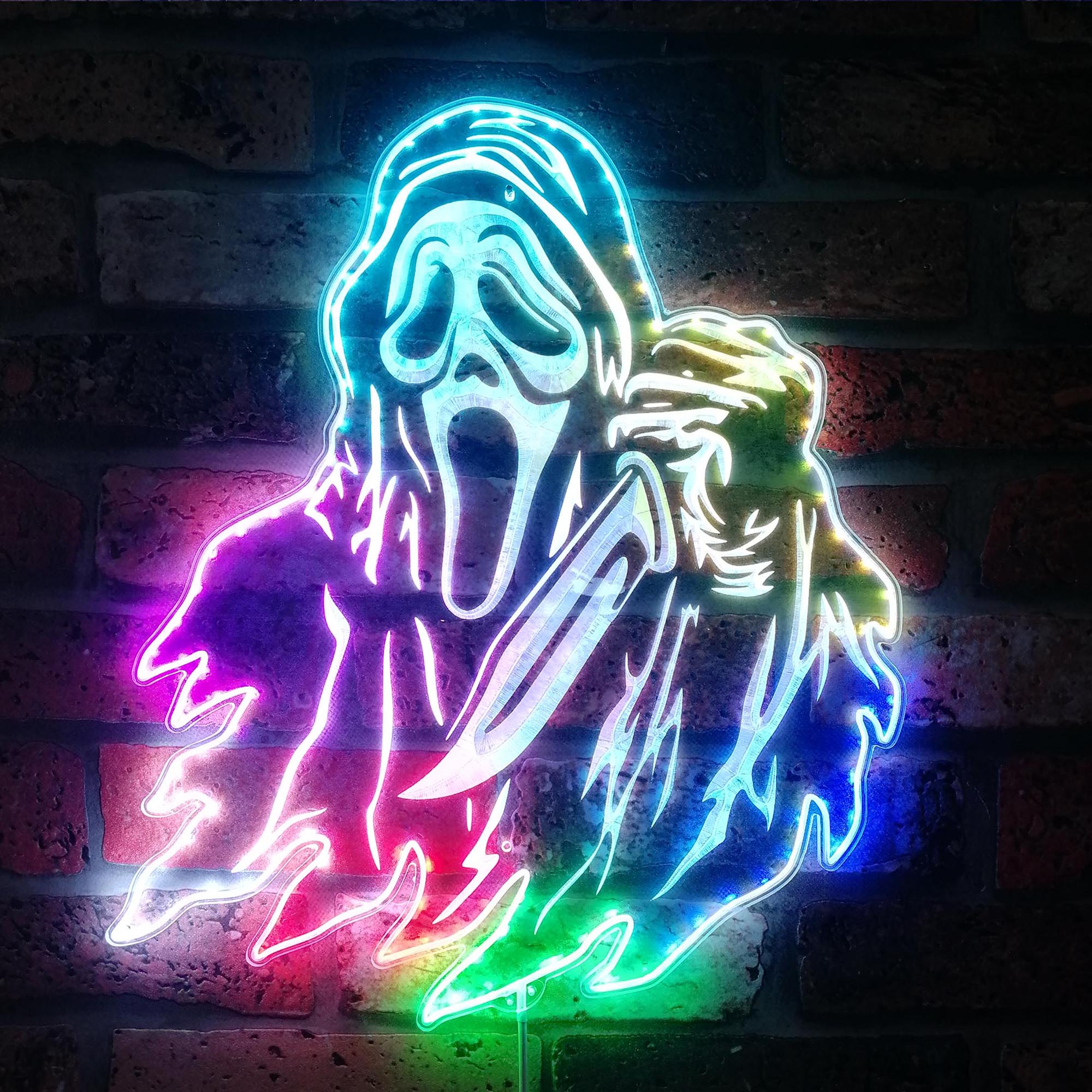 Ghost Face Dynamic RGB Edge Lit LED Sign