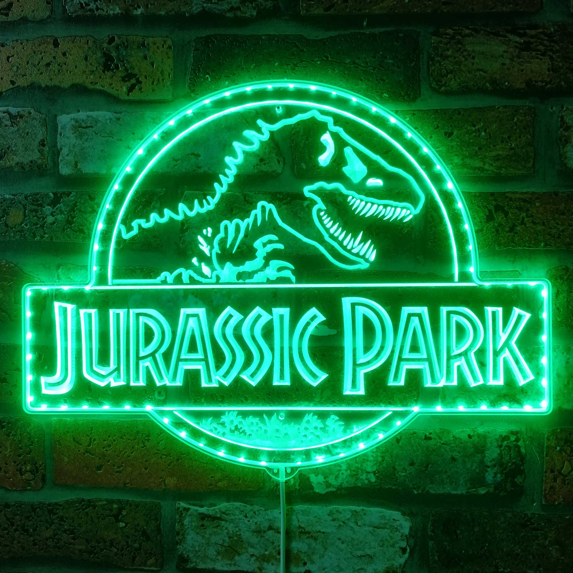 Personalized Jurassic Park Name Dynamic RGB Edge Lit LED Sign