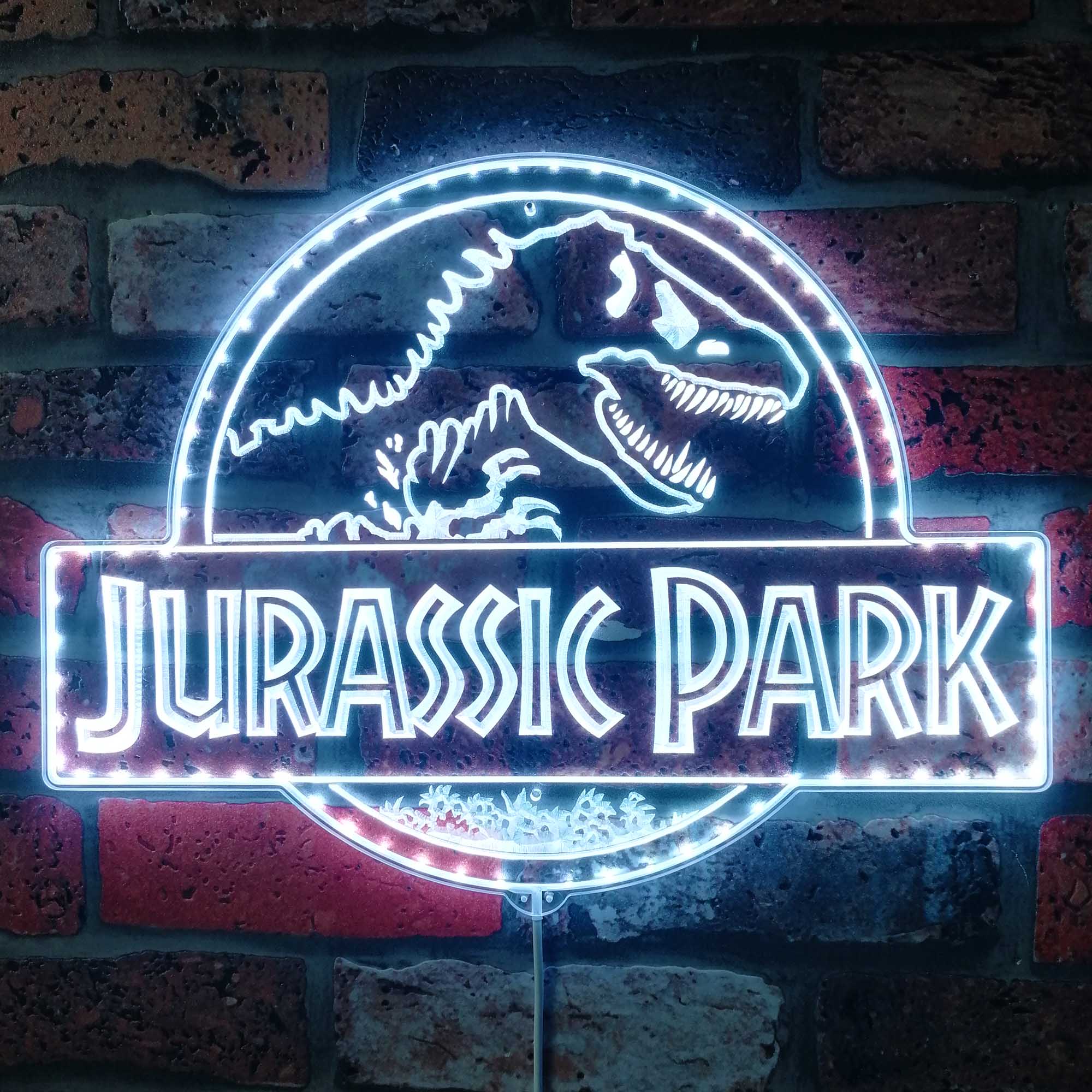 Personalized Jurassic Park Name Dynamic RGB Edge Lit LED Sign