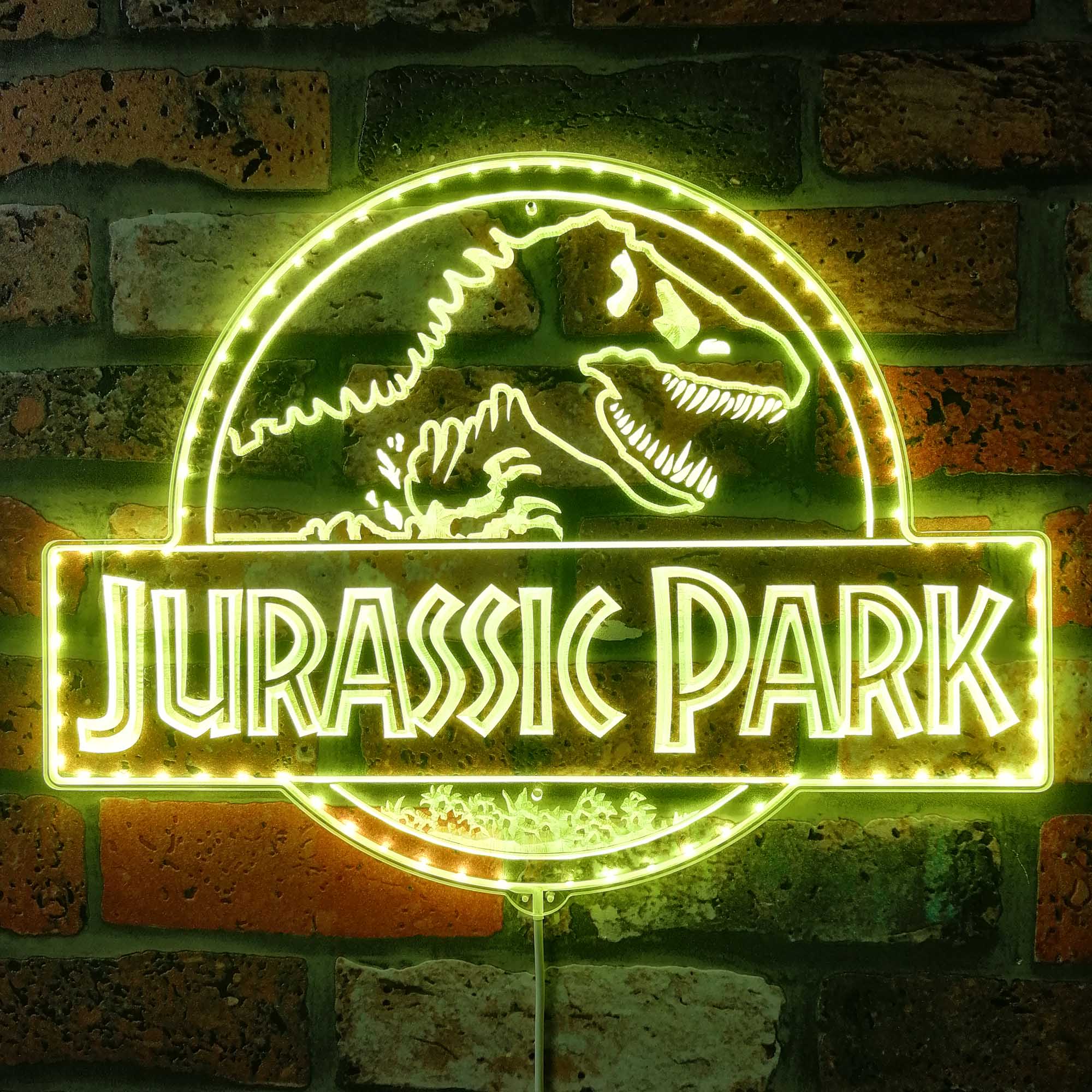 Personalized Jurassic Park Name Dynamic RGB Edge Lit LED Sign