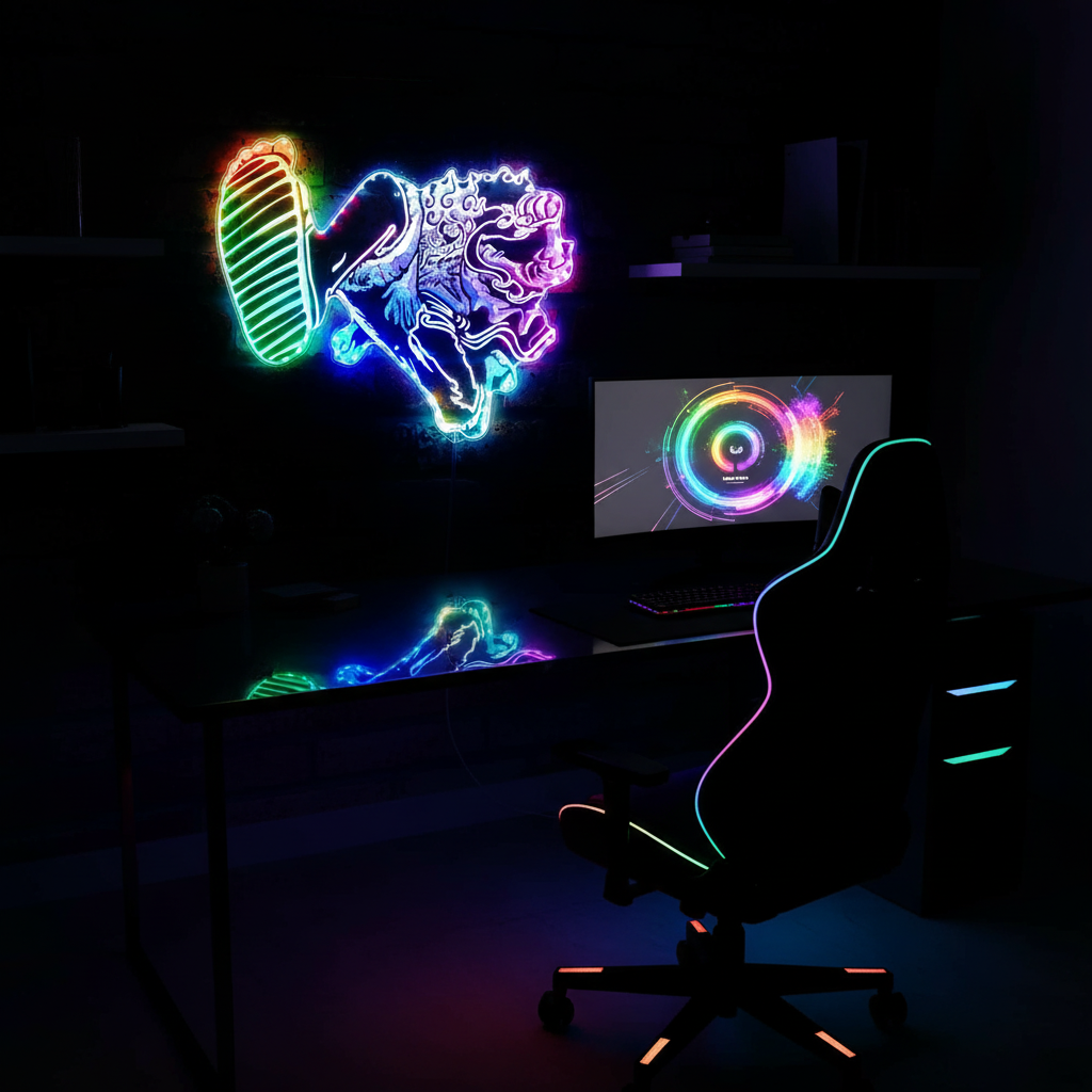 One Piece Luffy Gear 5 Neon RGB Edge Lit LED Sign