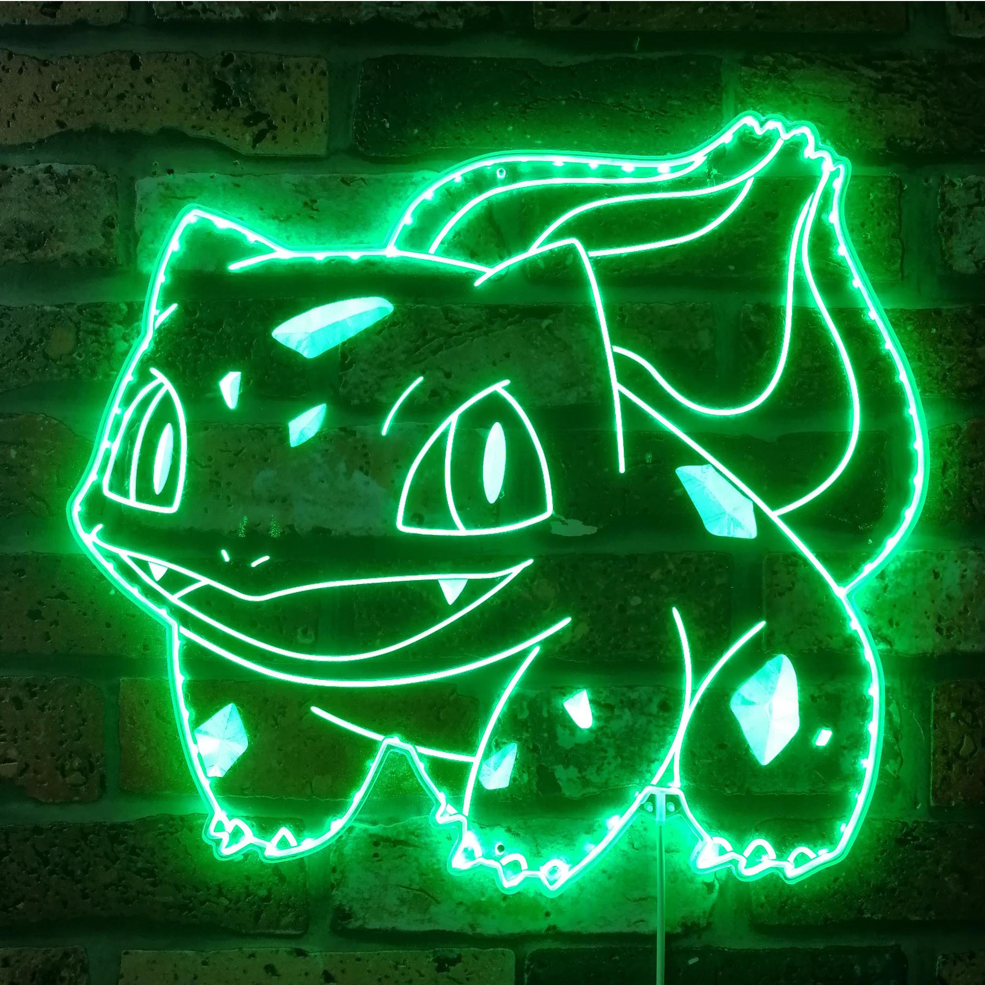 Bulbasaur Pokemon Dynamic RGB Edge Lit LED Sign | PROLEDSIGN