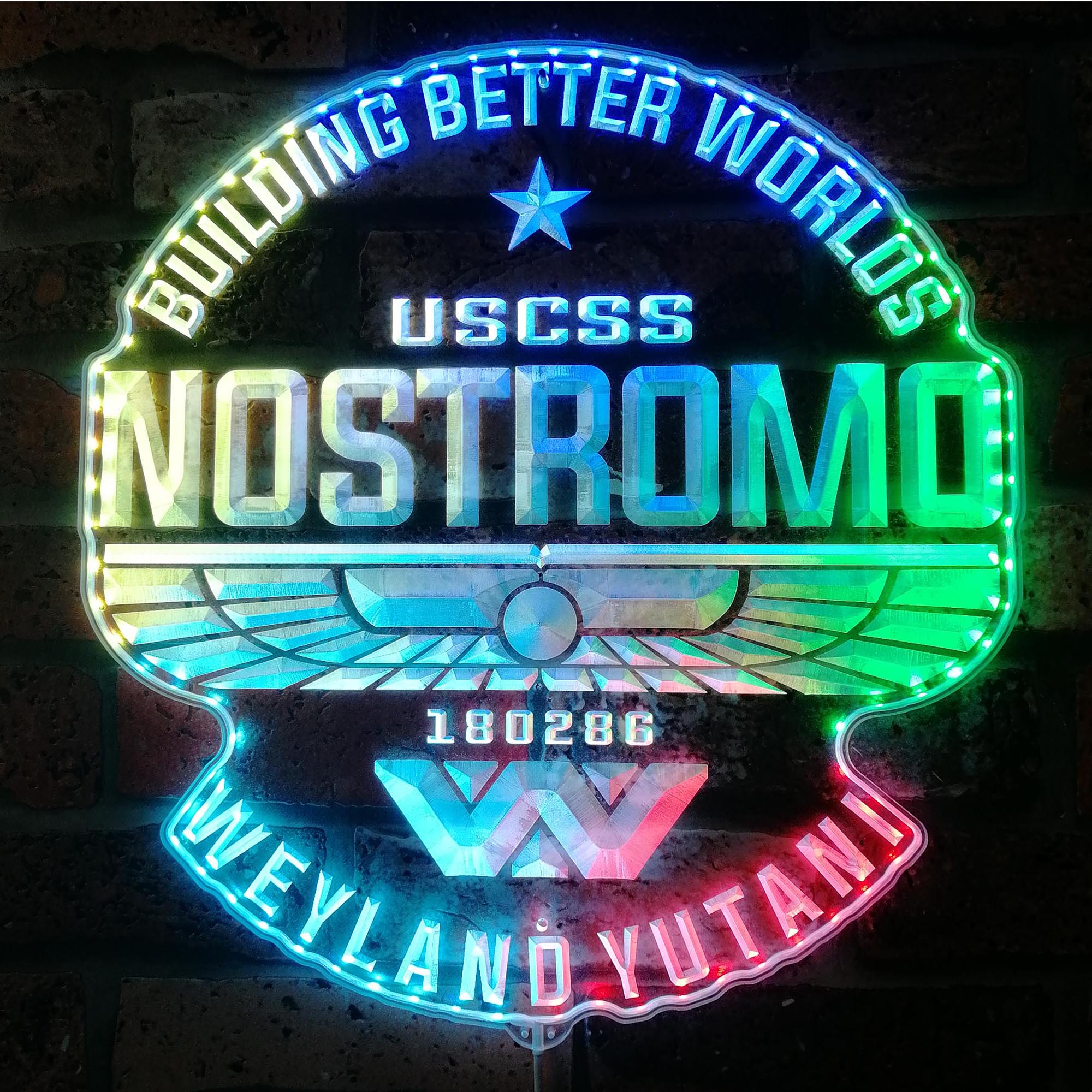 USCSS Nostromo Dynamic RGB Edge Lit LED Sign