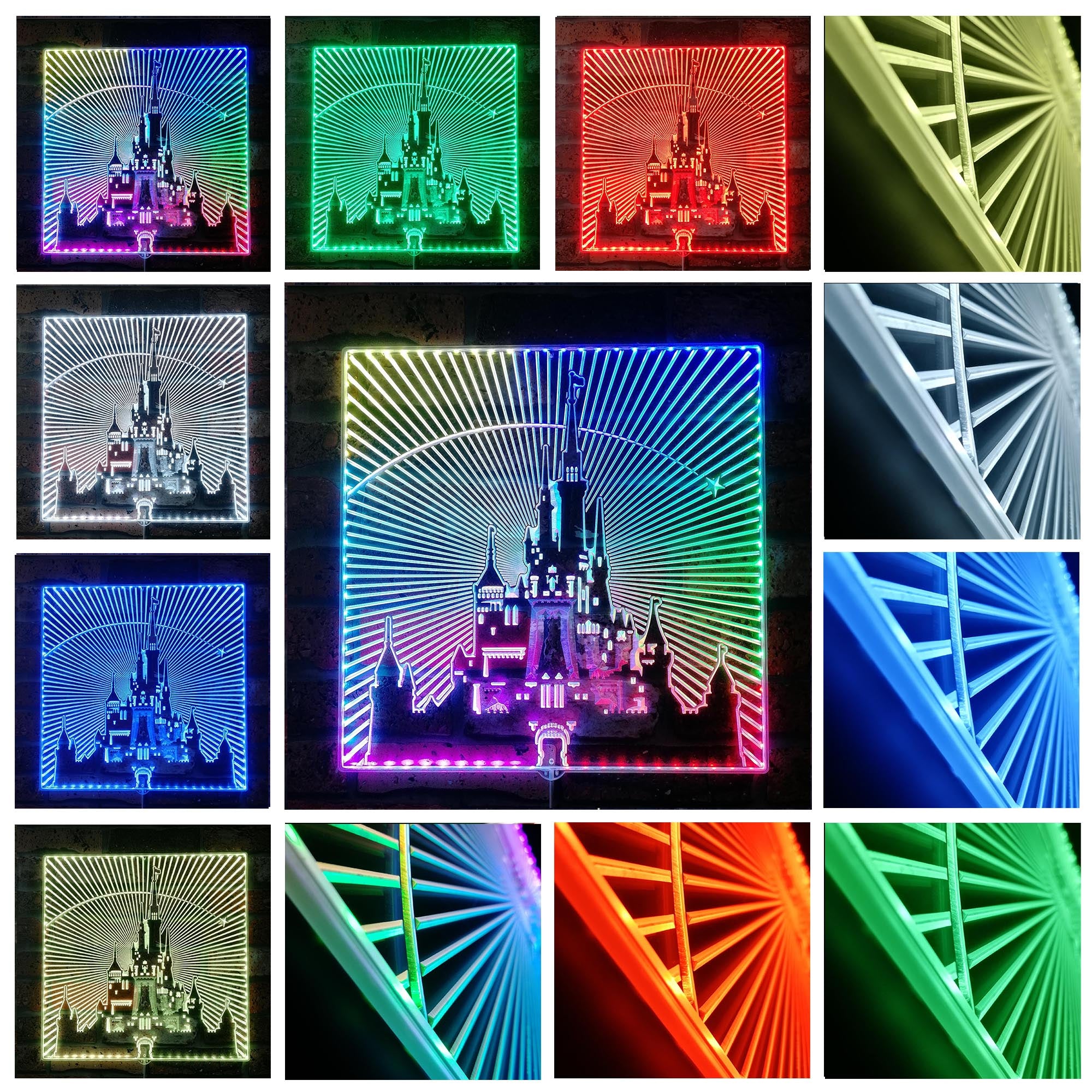 Disneyland Castle Dynamic RGB Edge Lit LED Sign
