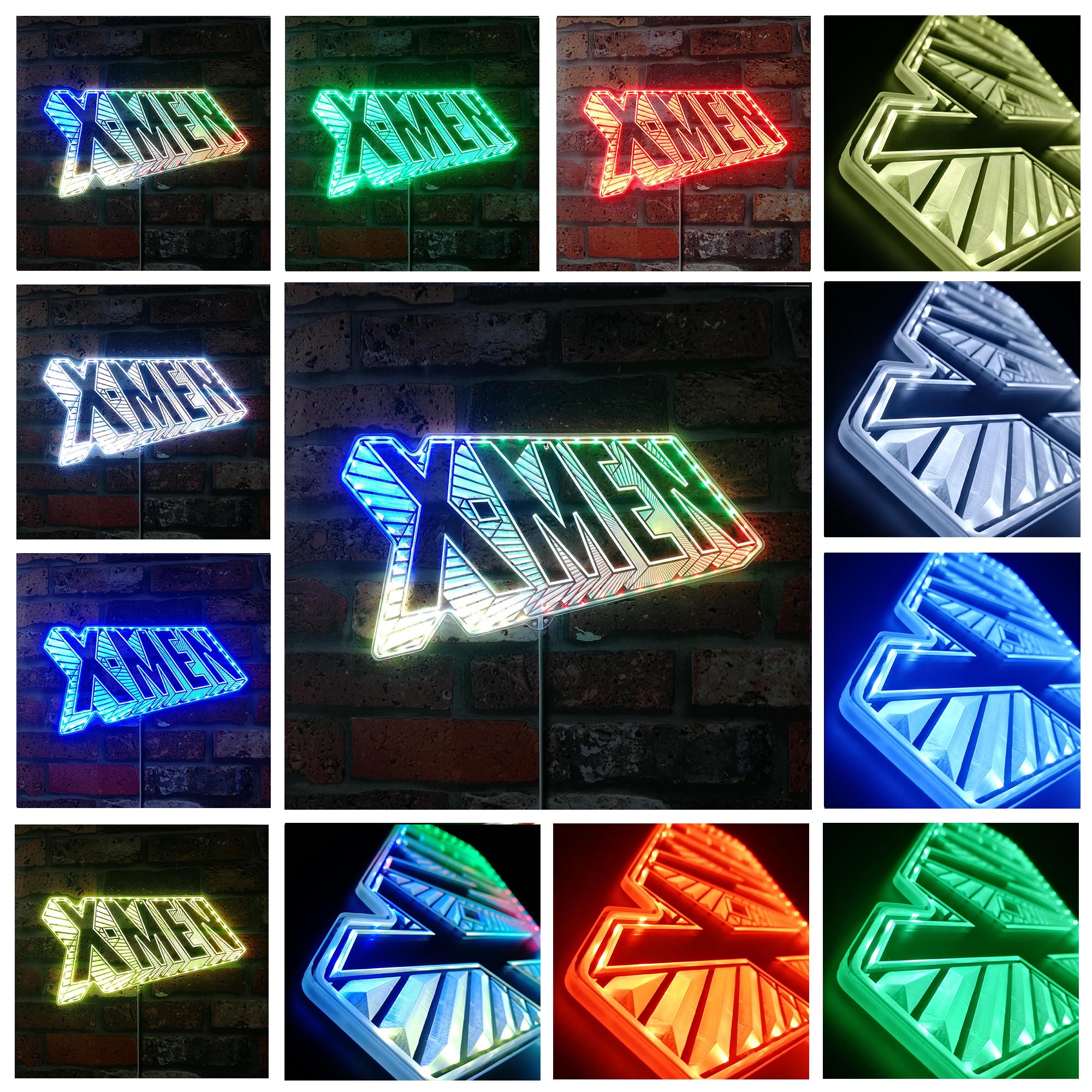 X-Men Comic Class Logo Dynamic RGB Edge Lit LED Sign