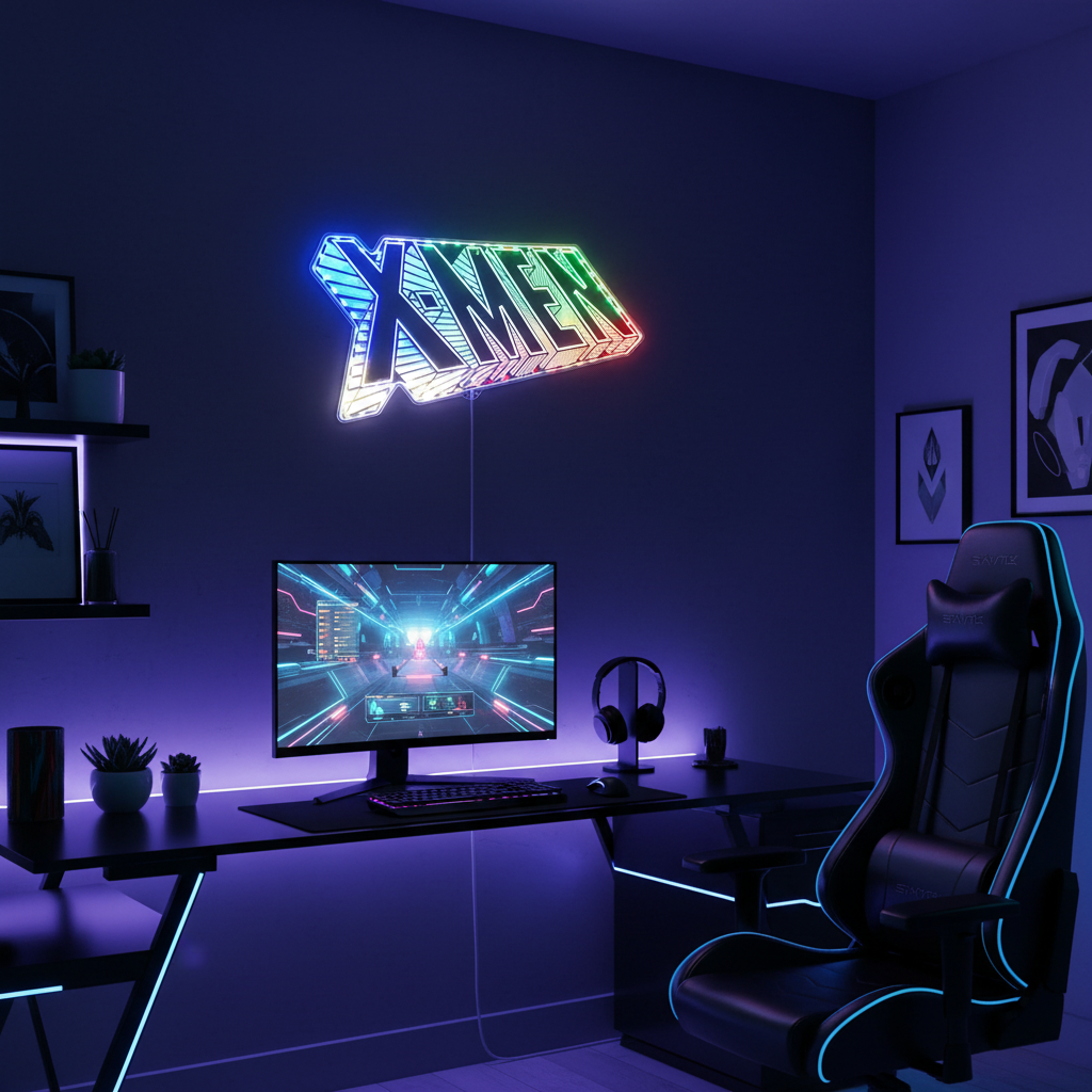 X-Men Comic Class Logo Dynamic RGB Edge Lit LED Sign | ledlabcave