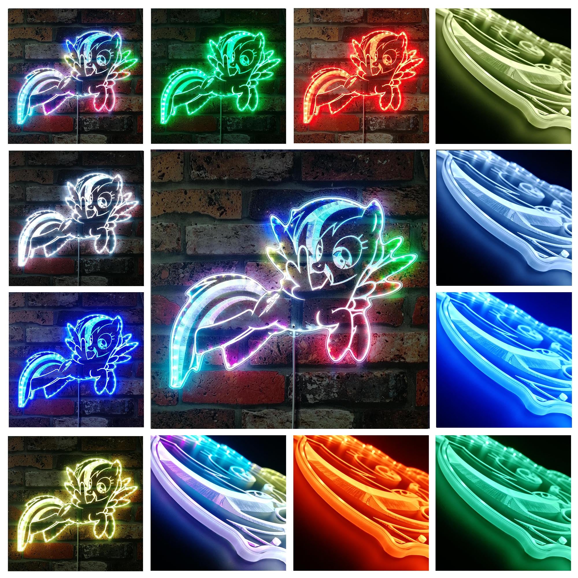 Little Pony Dynamic RGB Edge Lit LED Sign