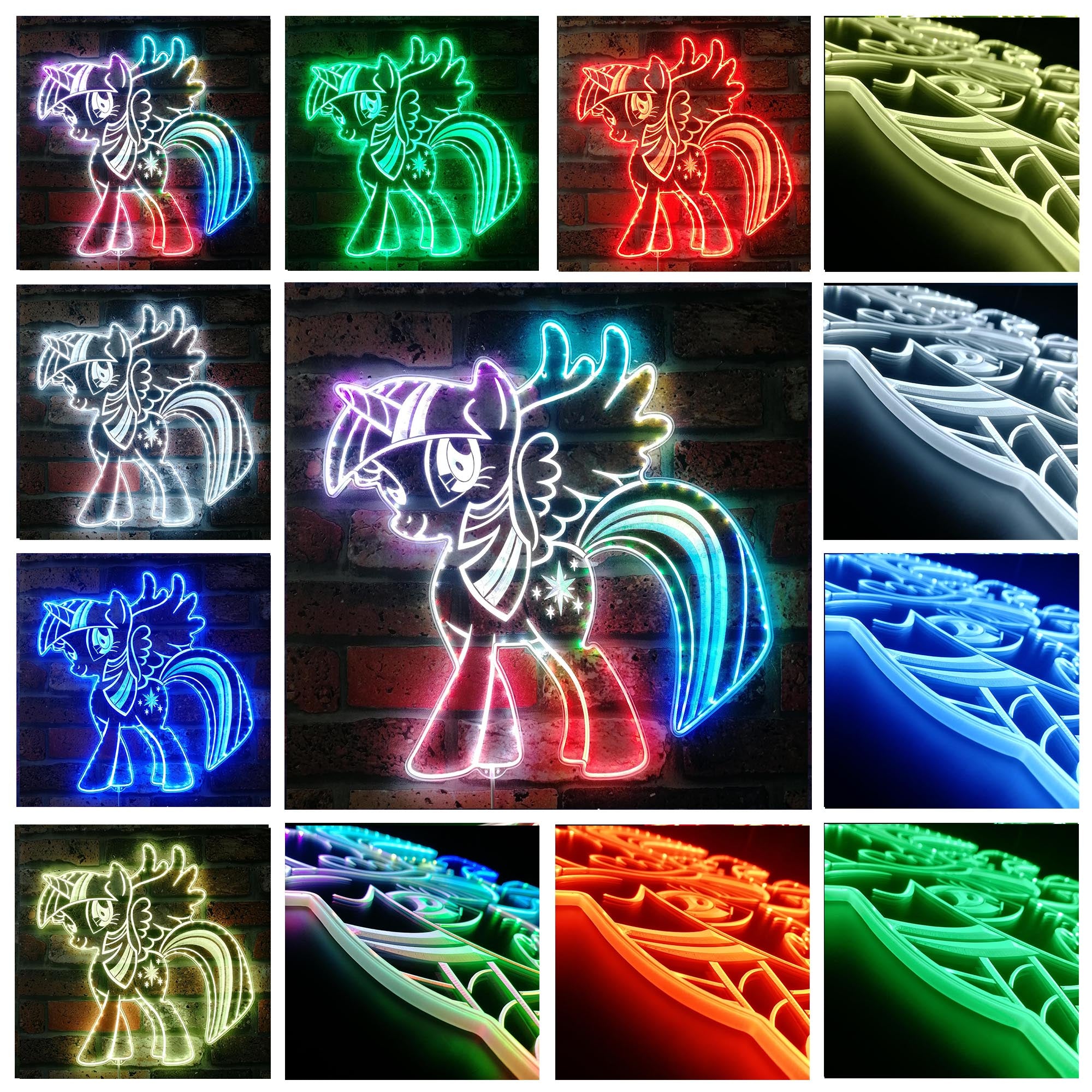 Little Pony Dynamic RGB Edge Lit LED Sign