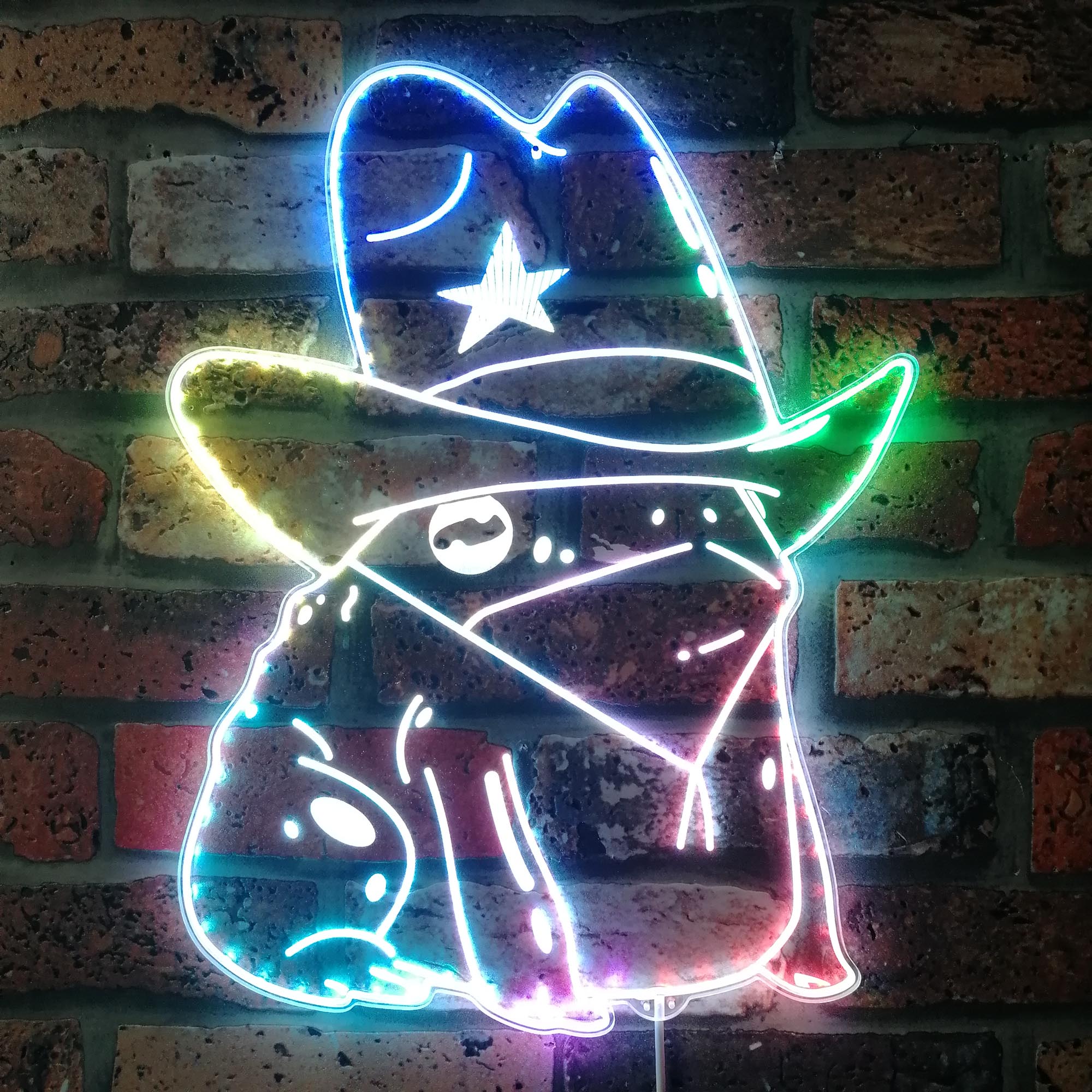 Cowboys Girl Frog Dynamic RGB Edge Lit LED Sign
