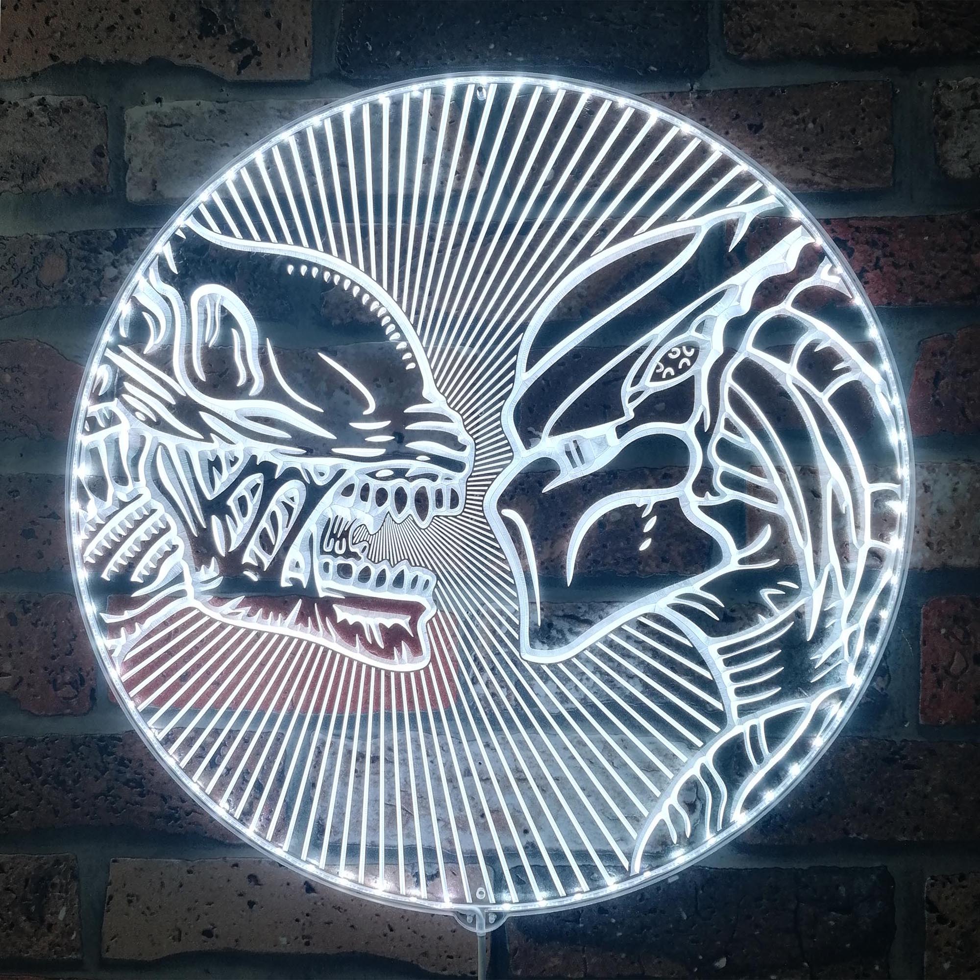 Predator Sign Triangle Alien vs. Predator Dynamic RGB Edge Lit LED Sign | LEDLABCAVE