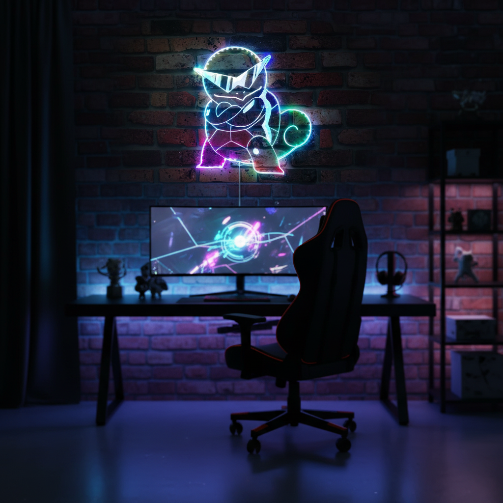 Pokeman Squirtle Neon RGB Edge Lit LED Sign